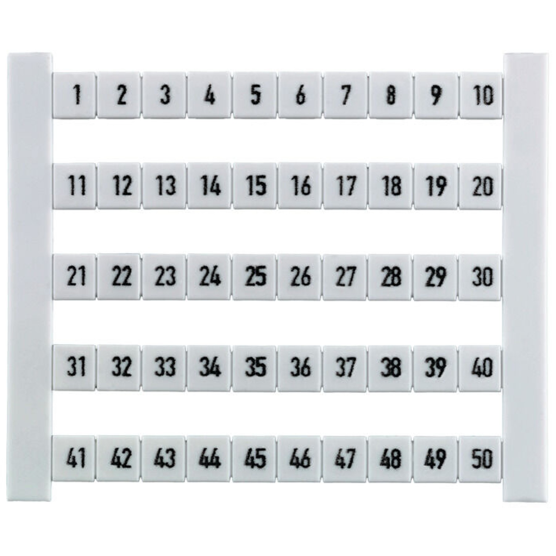 Weidmuller 0468660001 Terminal Marker for 4mm terminal WDU 4 DEK 6 FW Marked 1-50