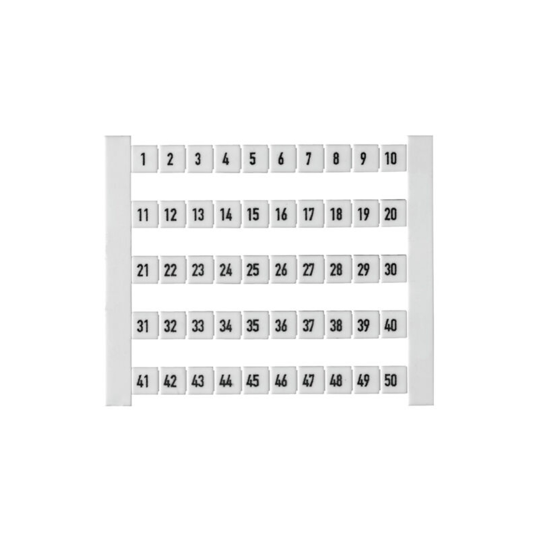 Weidmuller 0473460001 Terminal Marker for 2.5mm terminal WDU 2.5 DEK 5 FW Marked 1 TO 50
