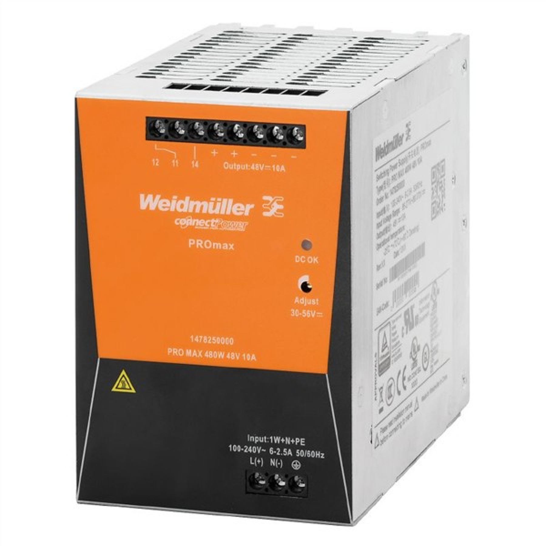 Weidmuller 1478140000 Power Supply PRO MAX 480W 24VDC 20A