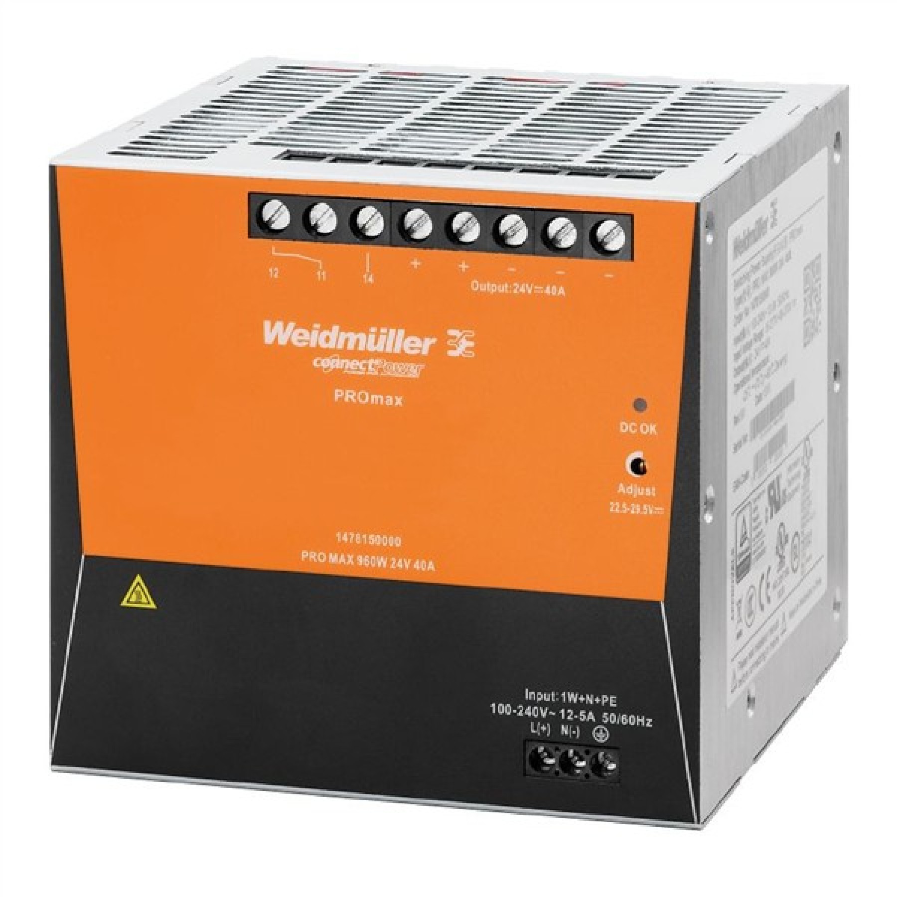 Weidmuller 1478150000 Power Supply PRO MAX 960W 24VDC 40A 40AMP