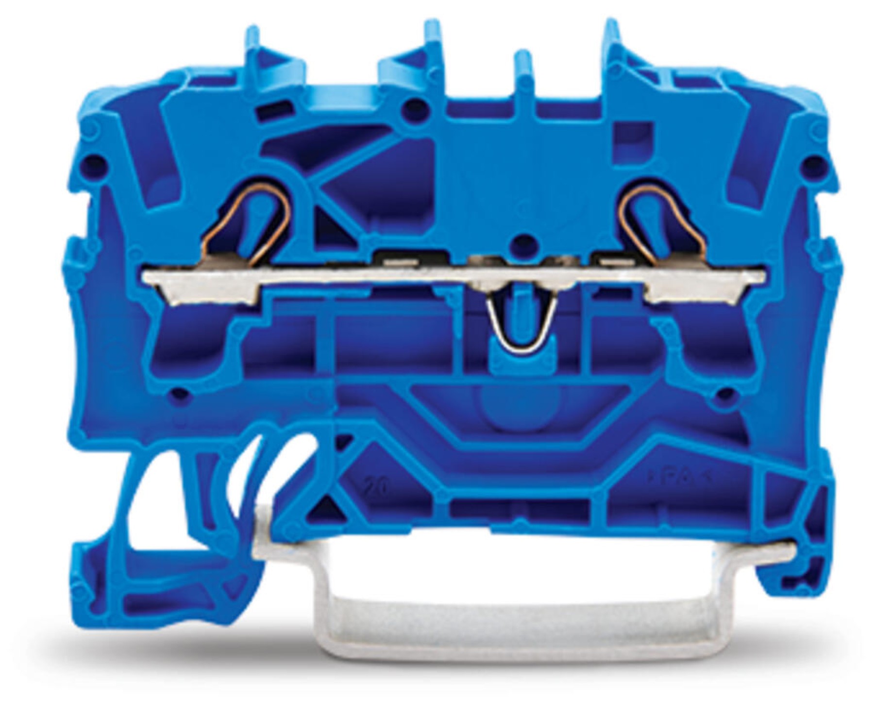 Wago 2002-1204 2-Conductor Push in Cage Clamp Terminal Block 2.5mm Blue