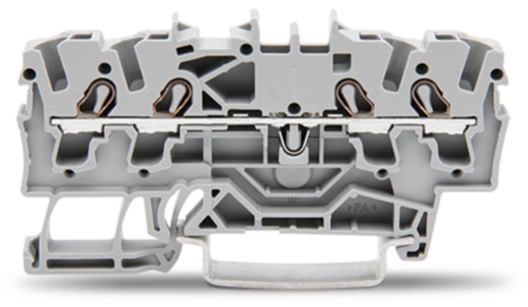 Wago 2002-1401 4-Conductor Push in Cage Clamp 4 way Terminal Block 2.5mm
