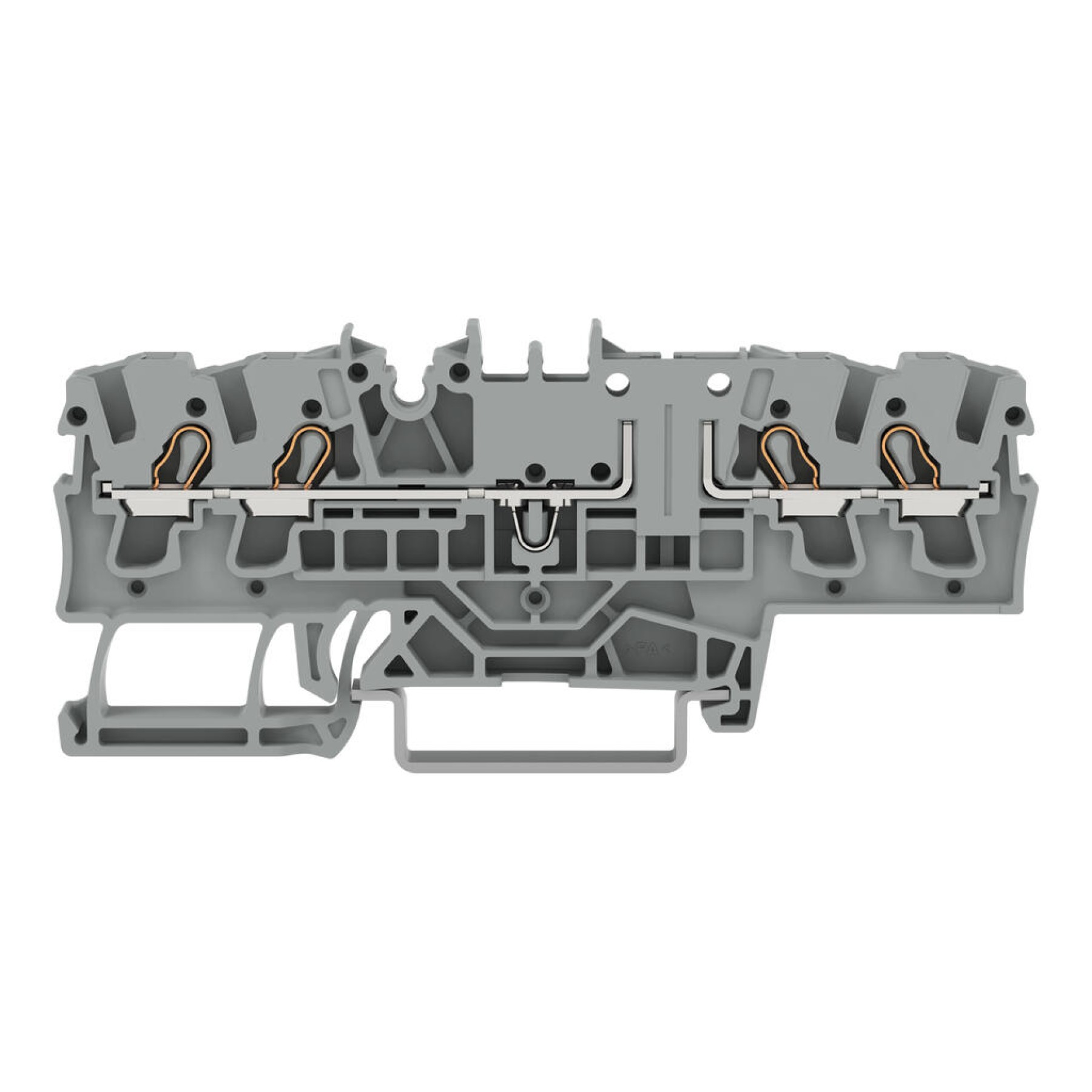Wago 2002-1861 4-conductor carrier terminal block push in cage clamp 4mm