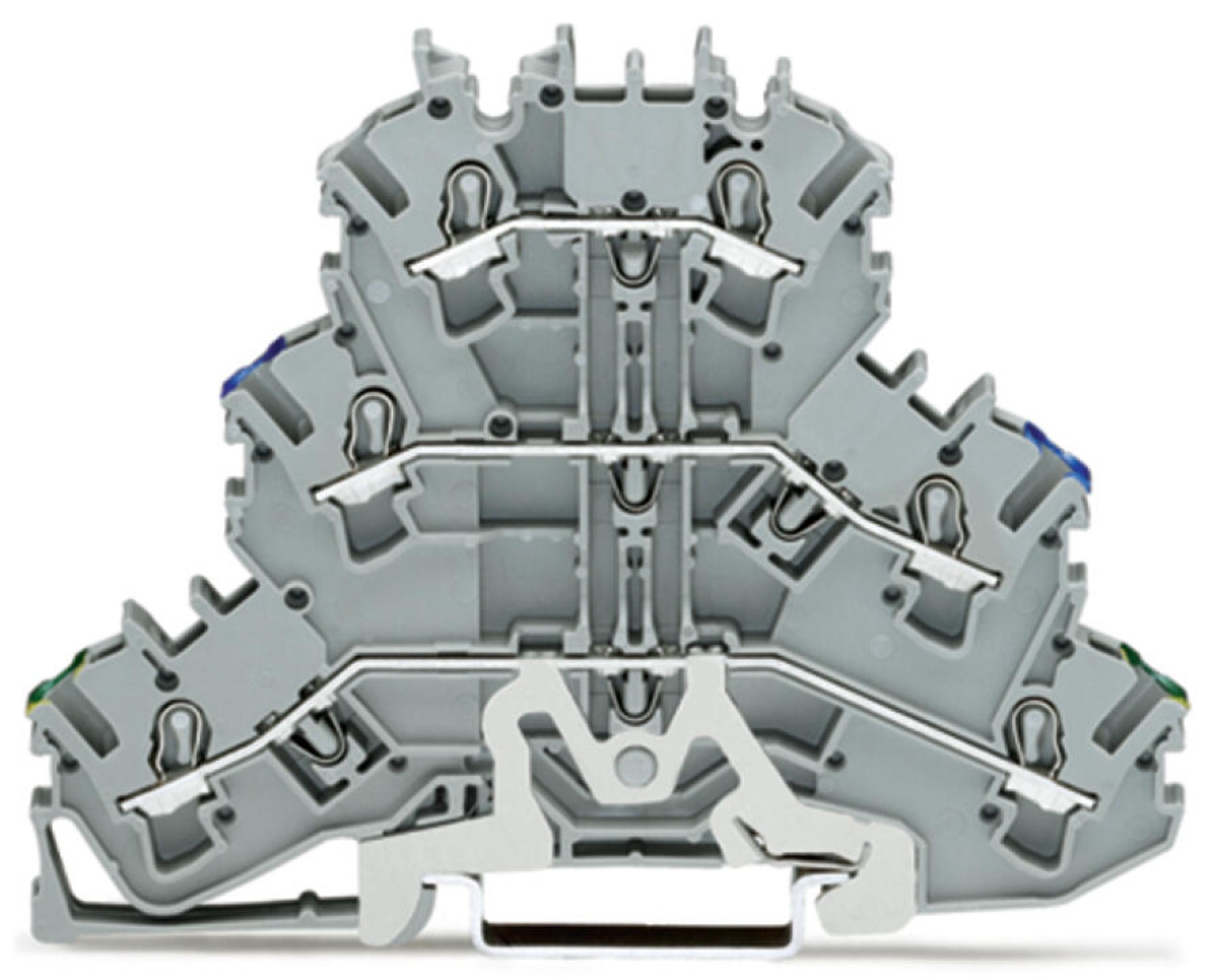 Wago 2002-3217 Triple-Deck Terminal Block 2.5mm Grey Push in Cage Clamp
