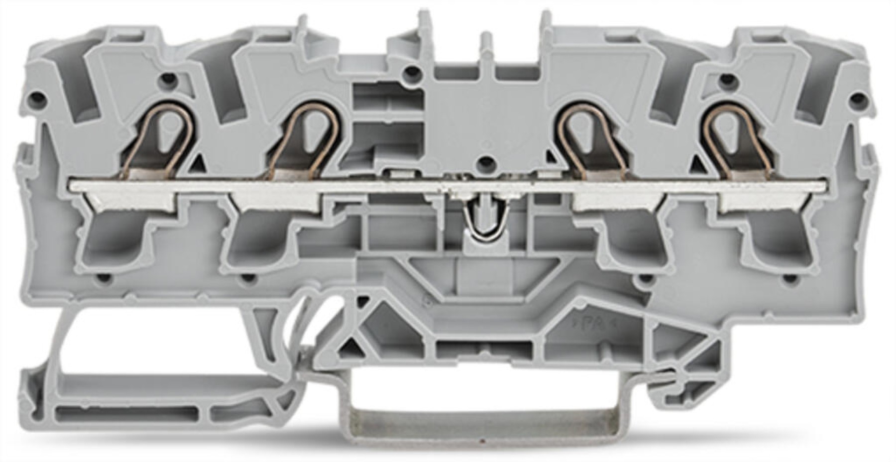Wago 2004-1401 4-Conductor Push in Cage Clamp 4 way Terminal Block 4mm Grey