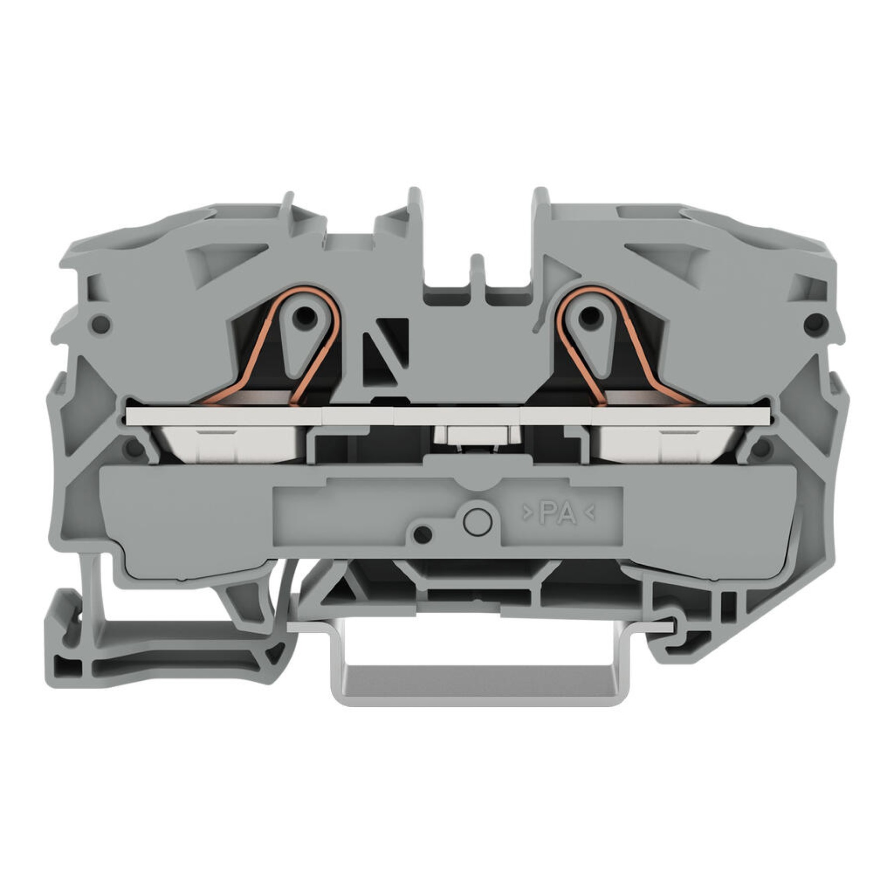 Wago 2016-1201 2-conductor through terminal block; 16 mm Grey Push-in CAGE CLAMP