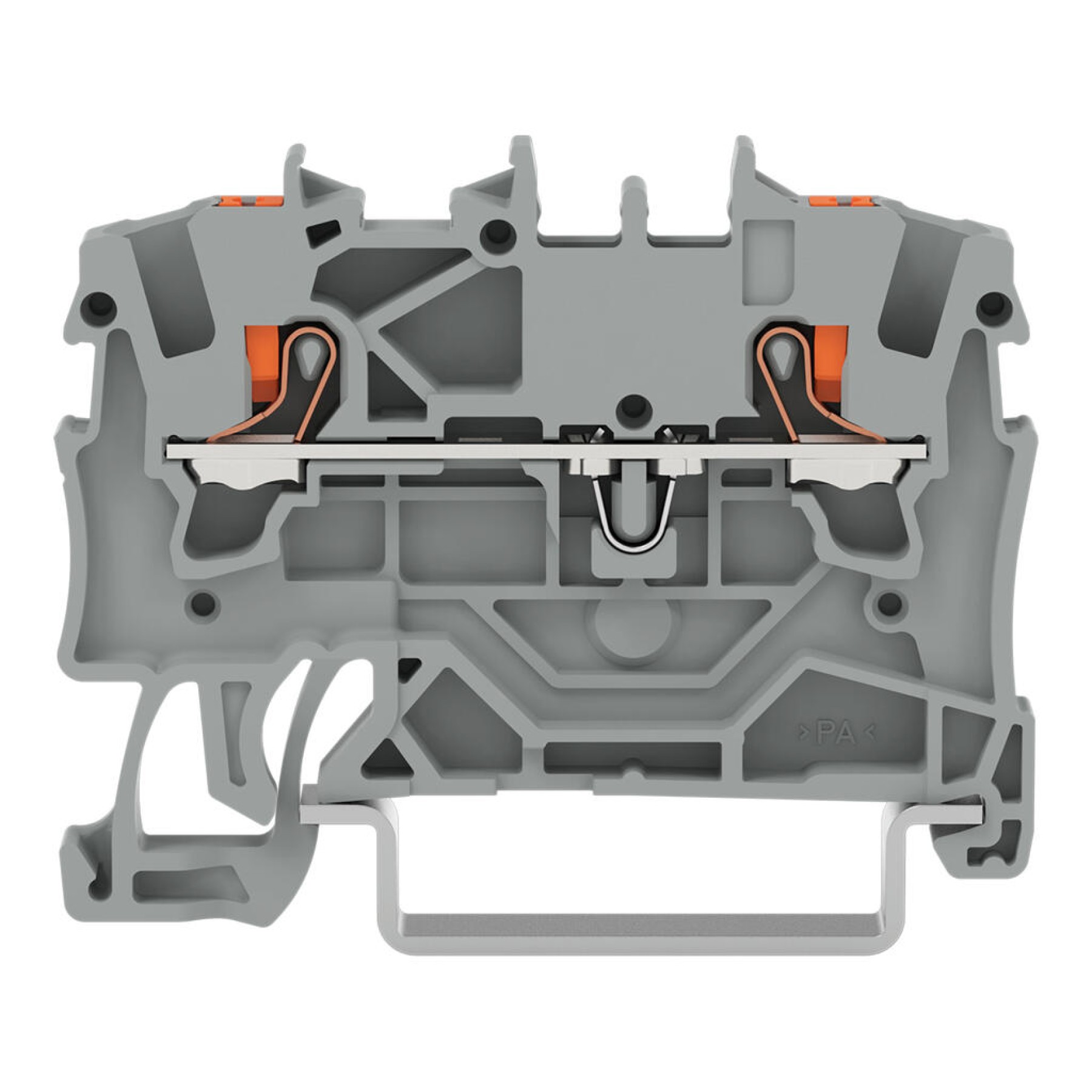 Wago 2201-1201 2-conductor through terminal block; 1.5 mm Grey Push-in CAGE CLAMP Push Button