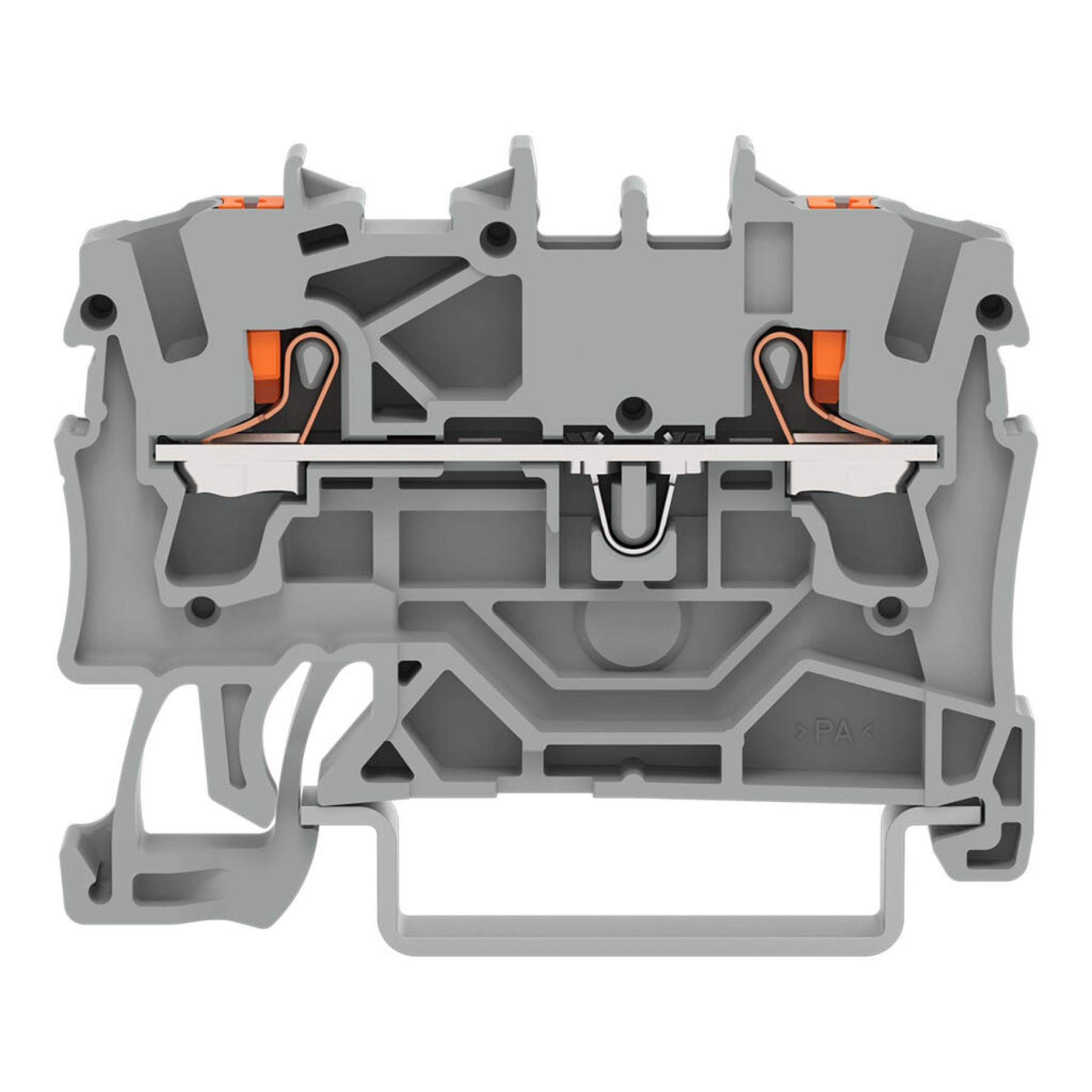 Wago 2202-1201 2-conductor through terminal block; 2.5 mm Grey Push-in CAGE CLAMP Push Button