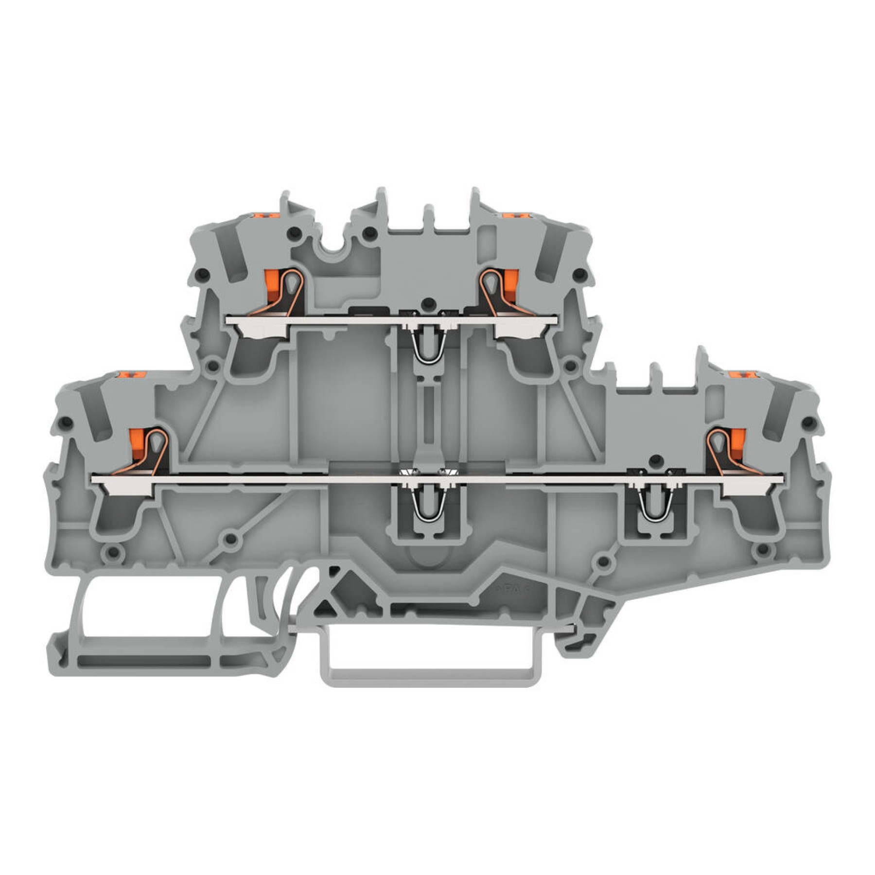 Wago 2202-2701 Double-deck terminal block; with push-button; Through/through terminal block Cage Clamp Push in 2.5mm Grey