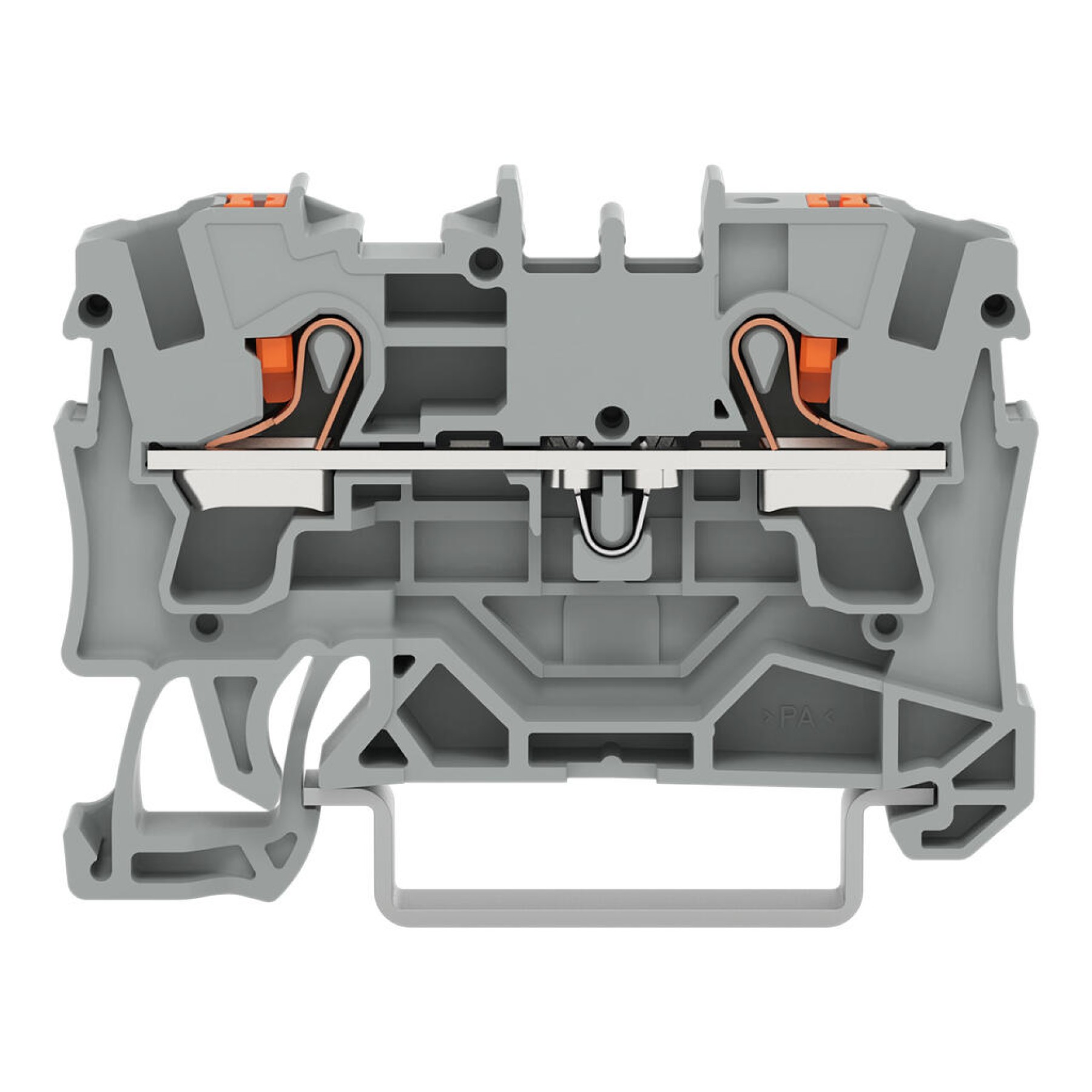 Wago 2204-1201 2-conductor through terminal block; 4 mm Grey Push-in CAGE CLAMP Push Button