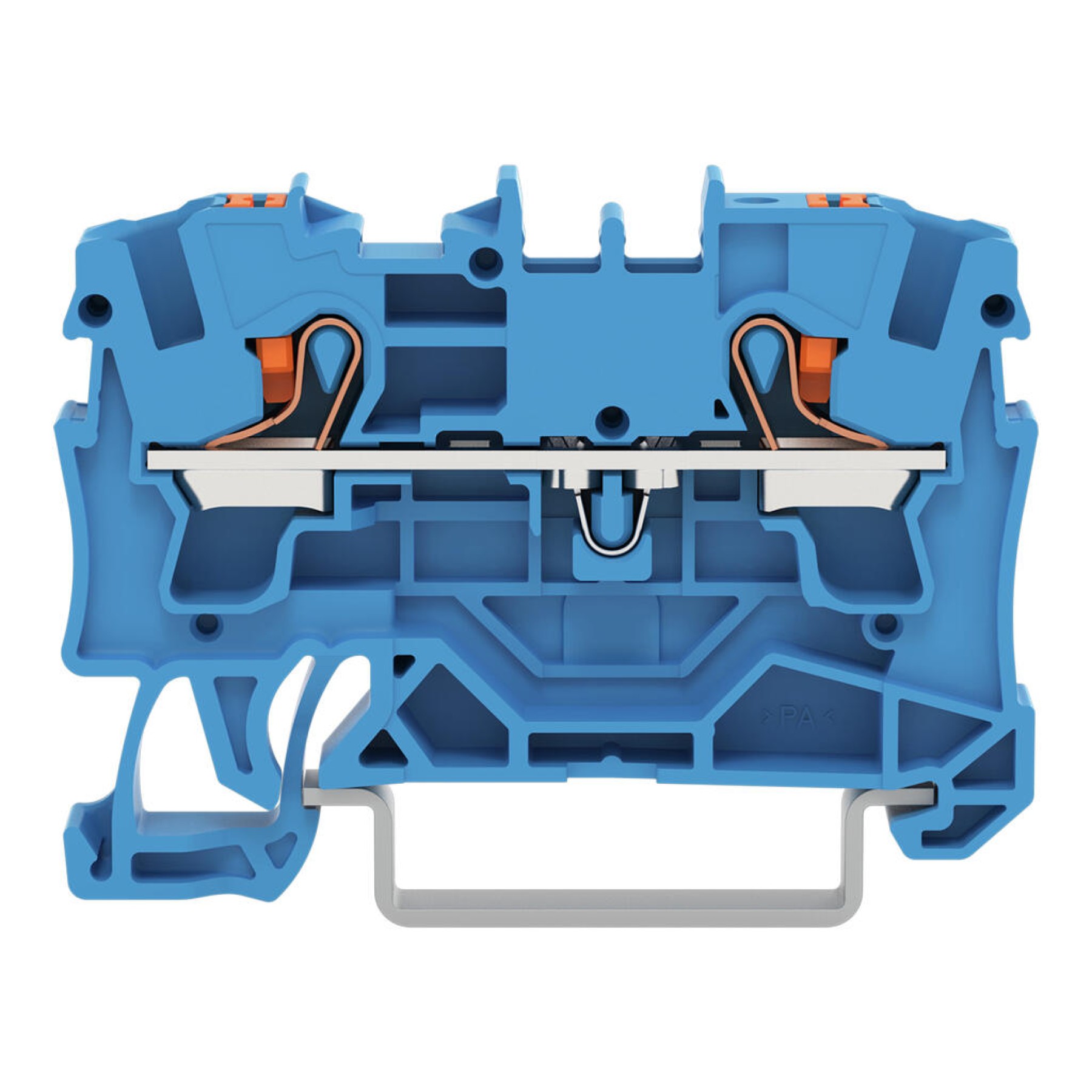Wago 2204-1204 2-conductor through terminal block; 4 mm Blue Push-in CAGE CLAMP Push Button