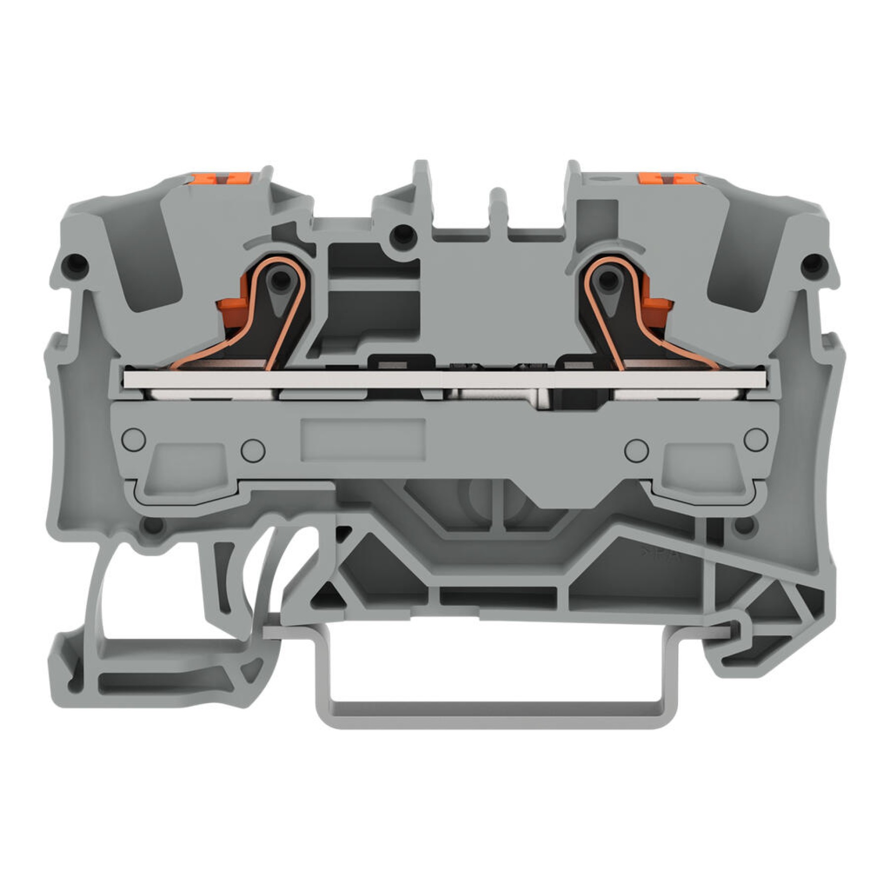 Wago 2206-1201 2-conductor through terminal block; 6mm Grey Push-in CAGE CLAMP Push Button