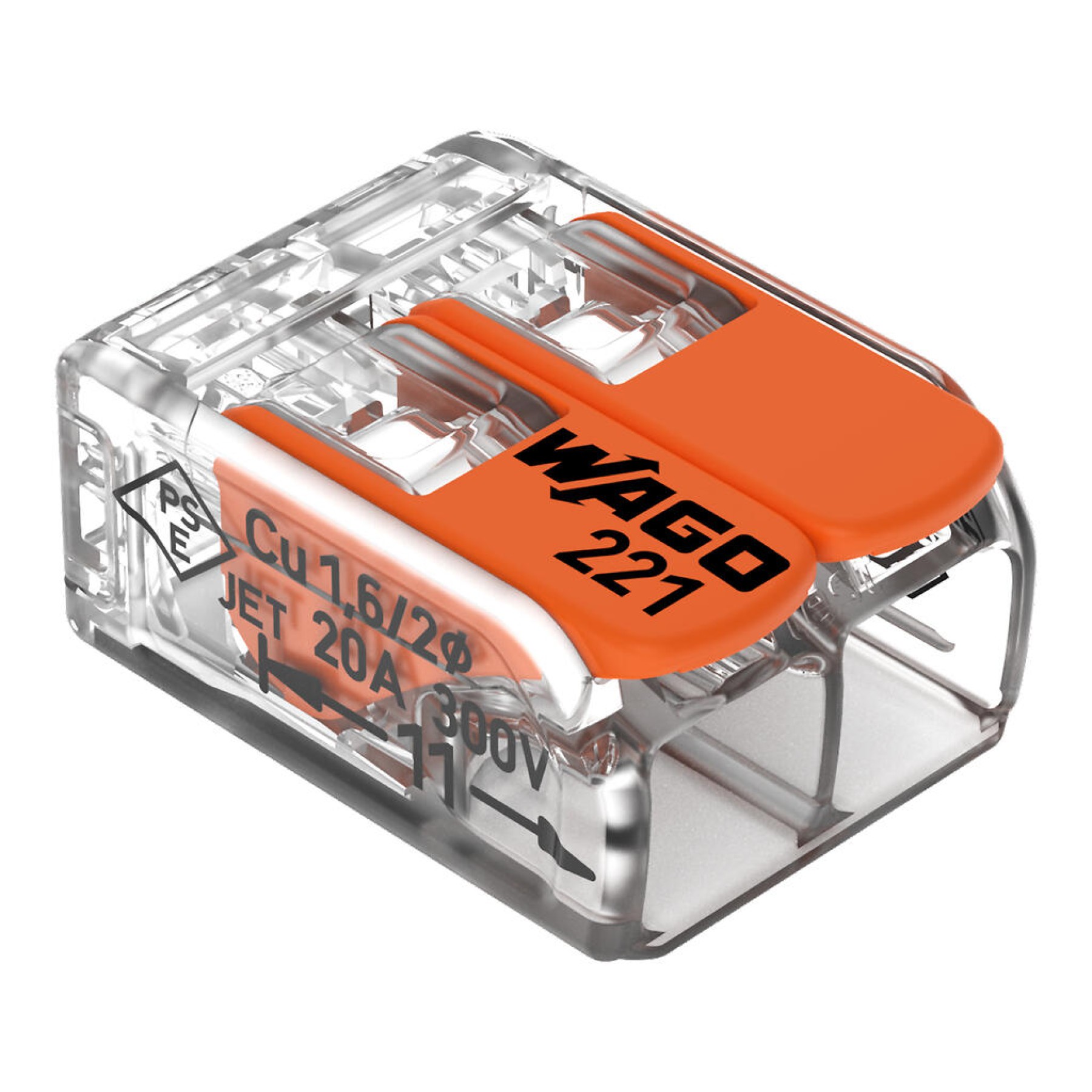 Wago 221-412 2 Way Splicing Connector 4mm