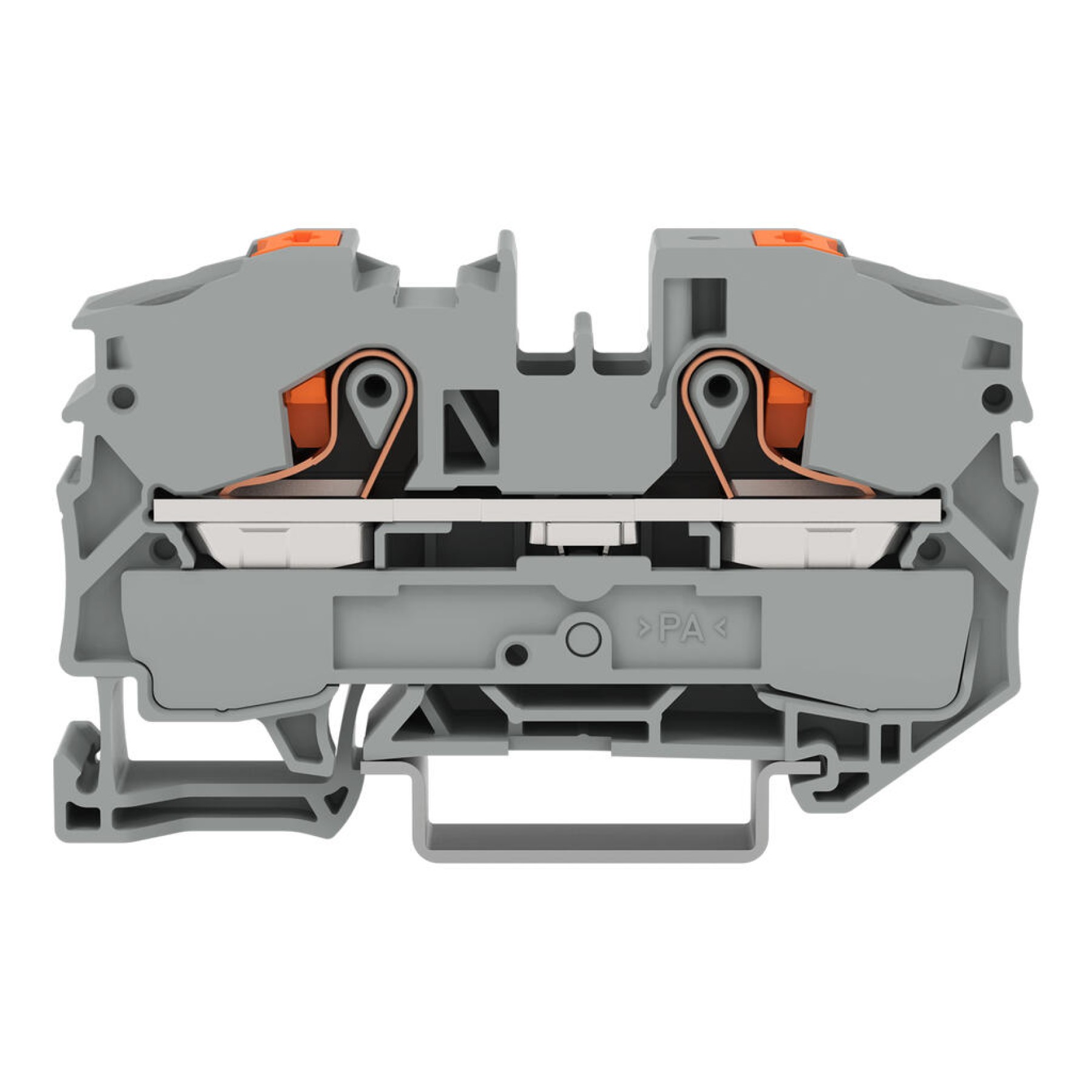 Wago 2216-1201 2-conductor through terminal block; 16mm Grey Push-in CAGE CLAMP Push Button