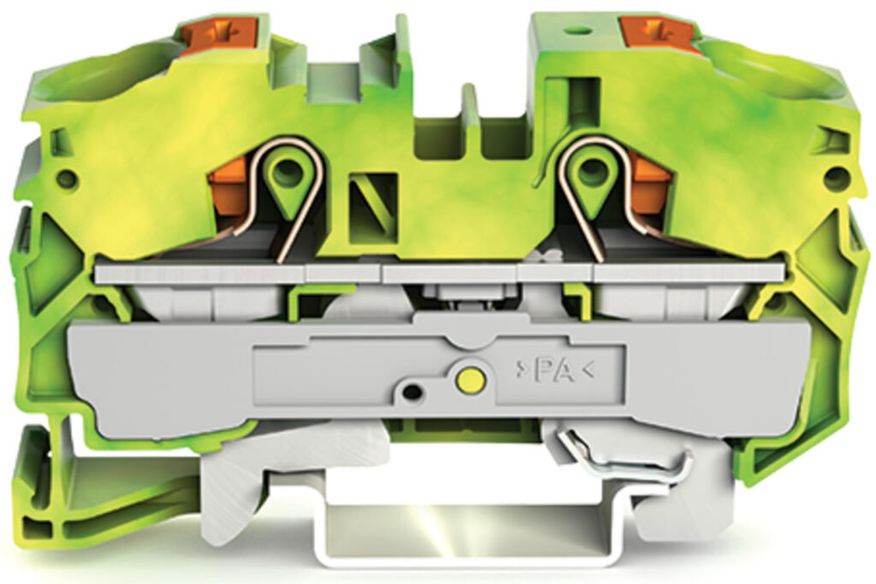 Wago 2216-1207 2-conductor ground terminal block; 16mm Earth Push-in CAGE CLAMP Push Button