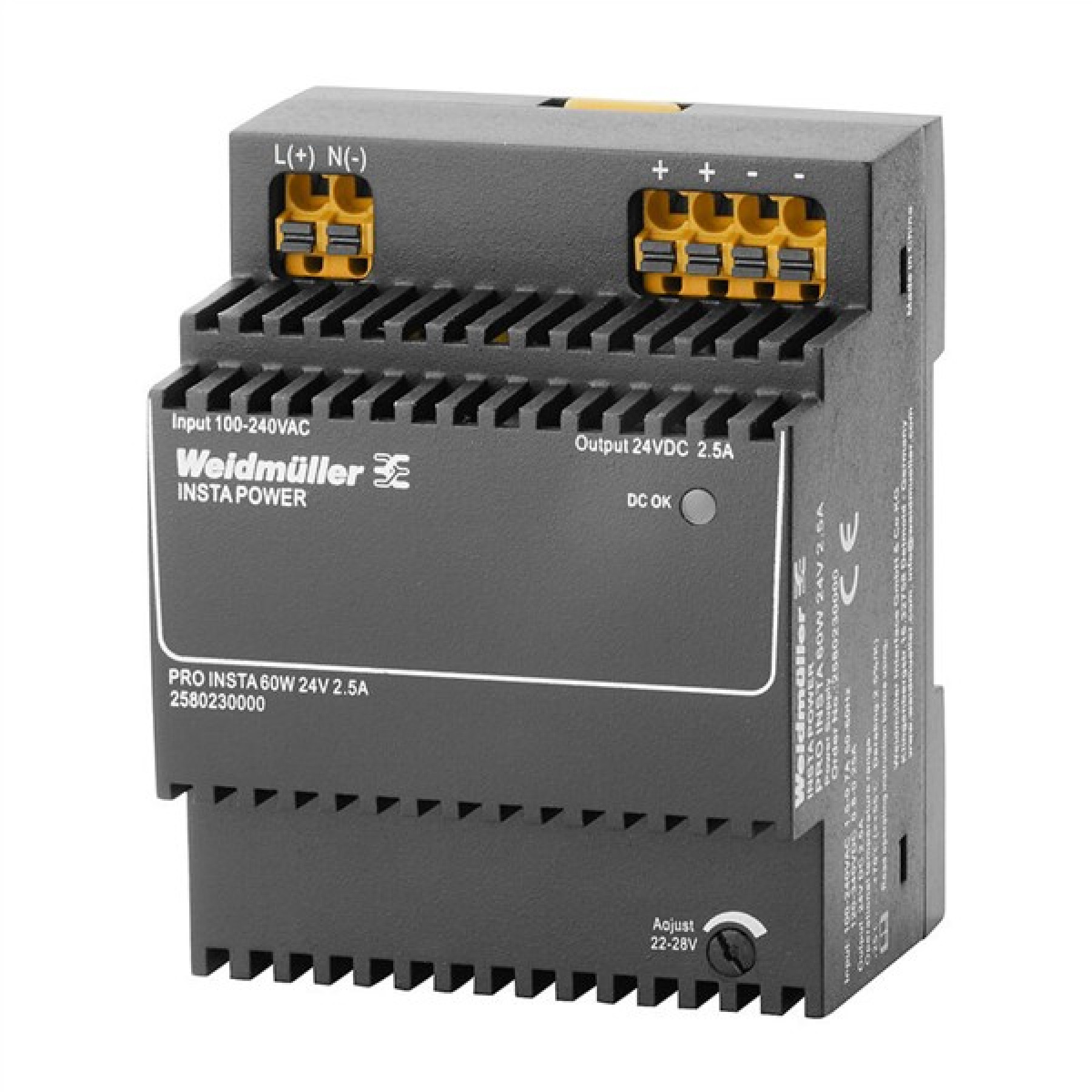 Weidmuller 2580230000 Power Supply PRO INSTA 60W 24VDC 2.5A