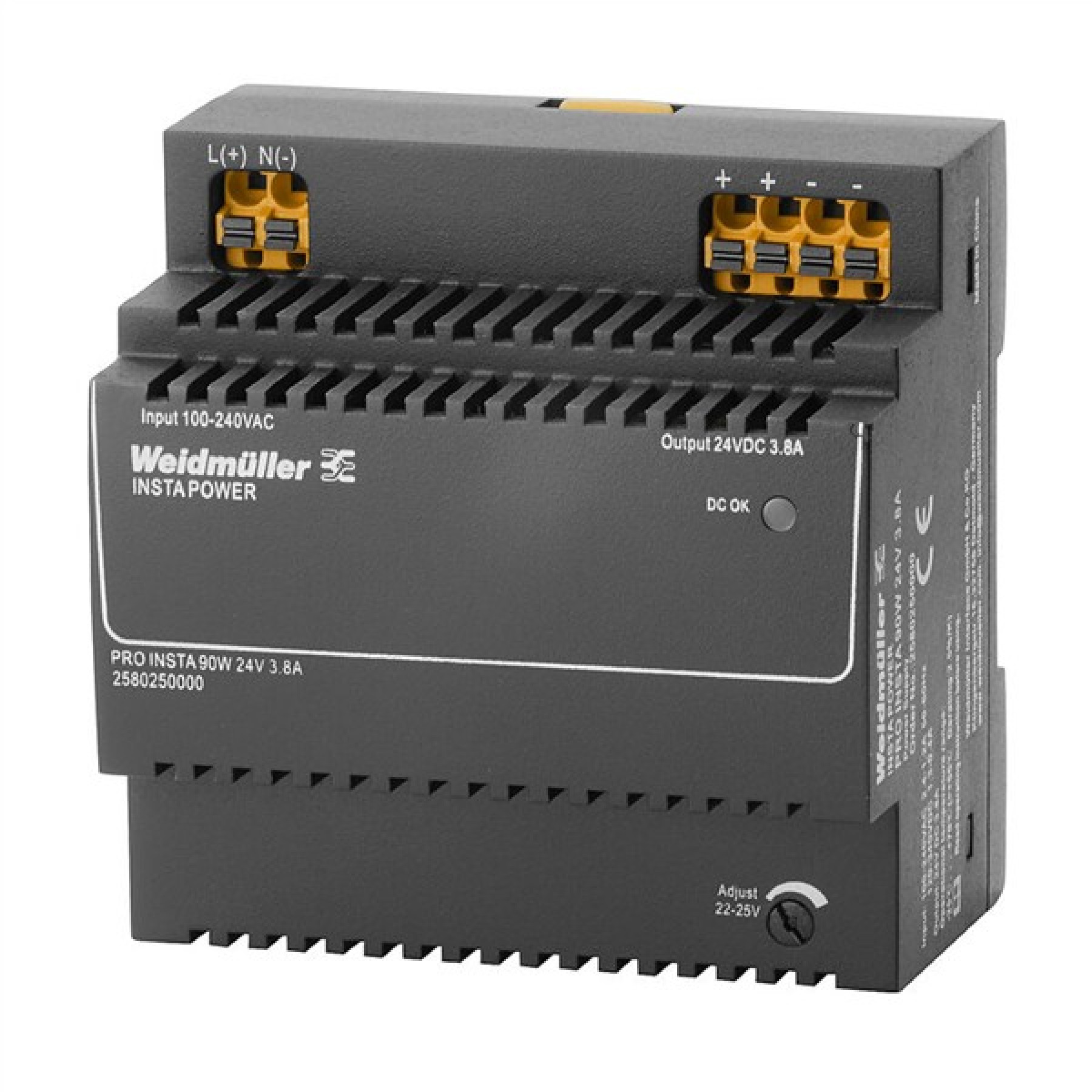 Weidmuller 2580250000 Power Supply PRO INSTA 90W 24VDC 3.8A