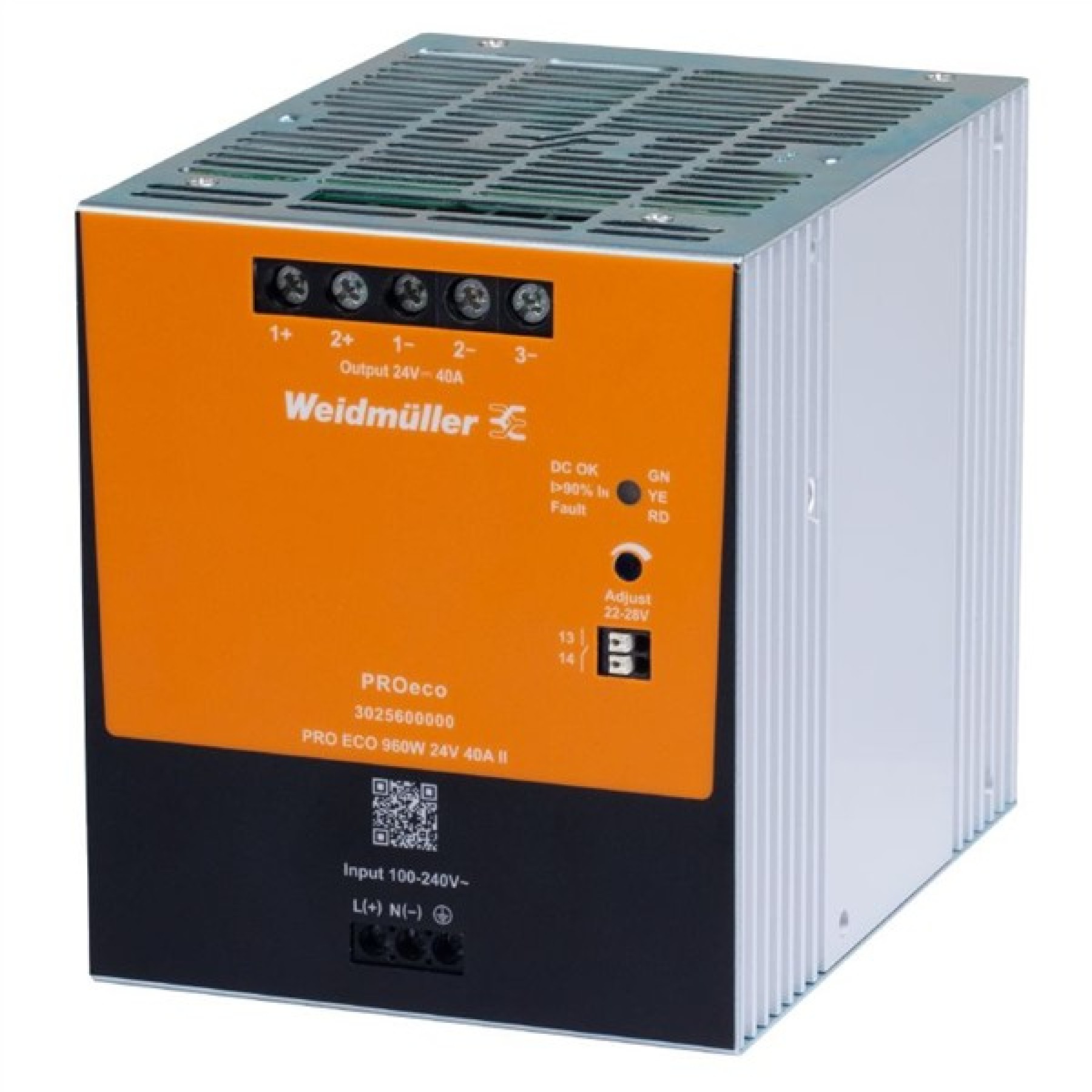 Weidmuller 3025600000 Power Supply PRO ECO 960W 24VDC 40A 40AMP