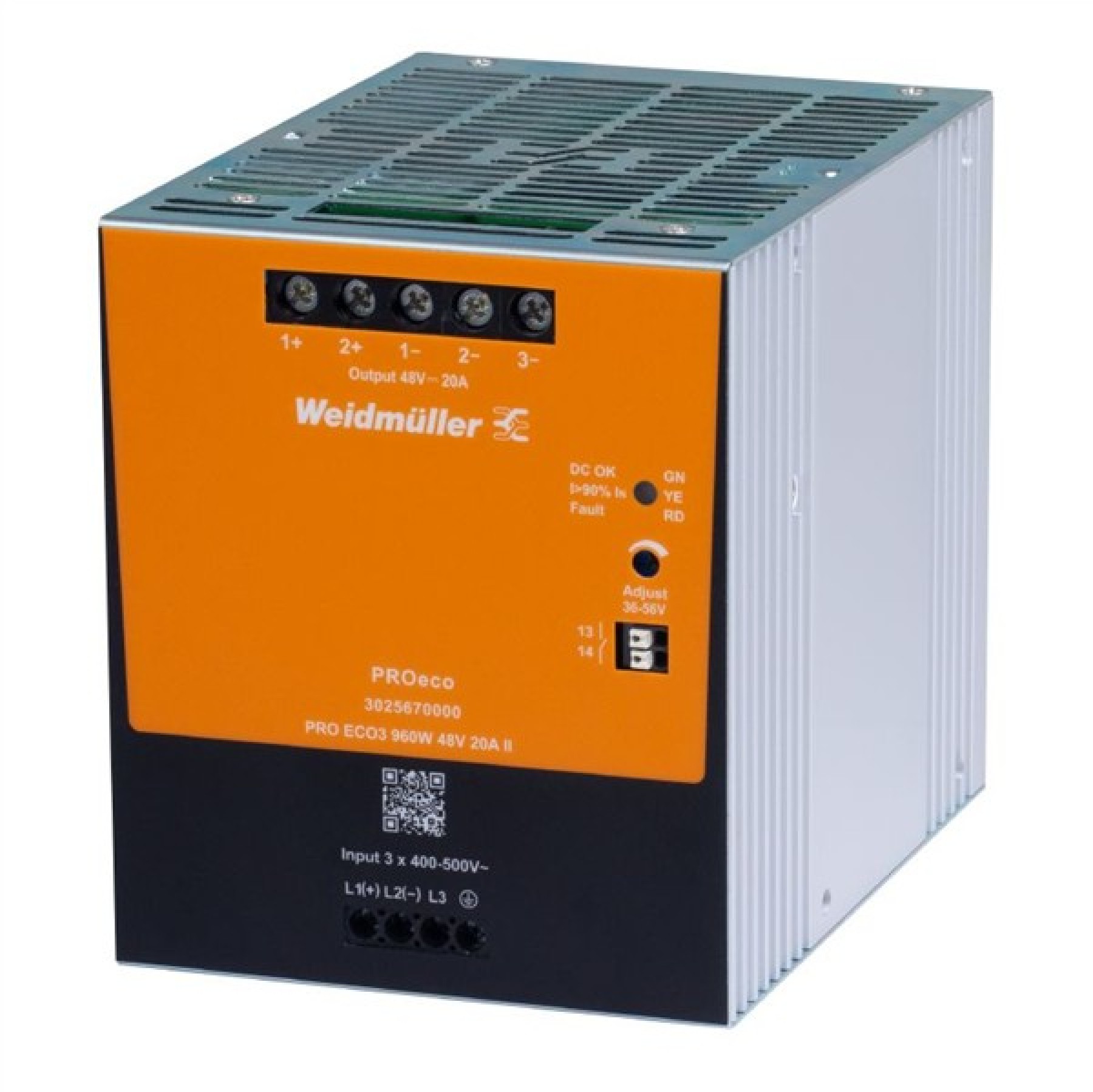 Weidmuller 3025660000 Power Supply PRO ECO3 960W 24VDC 40A 40AMP