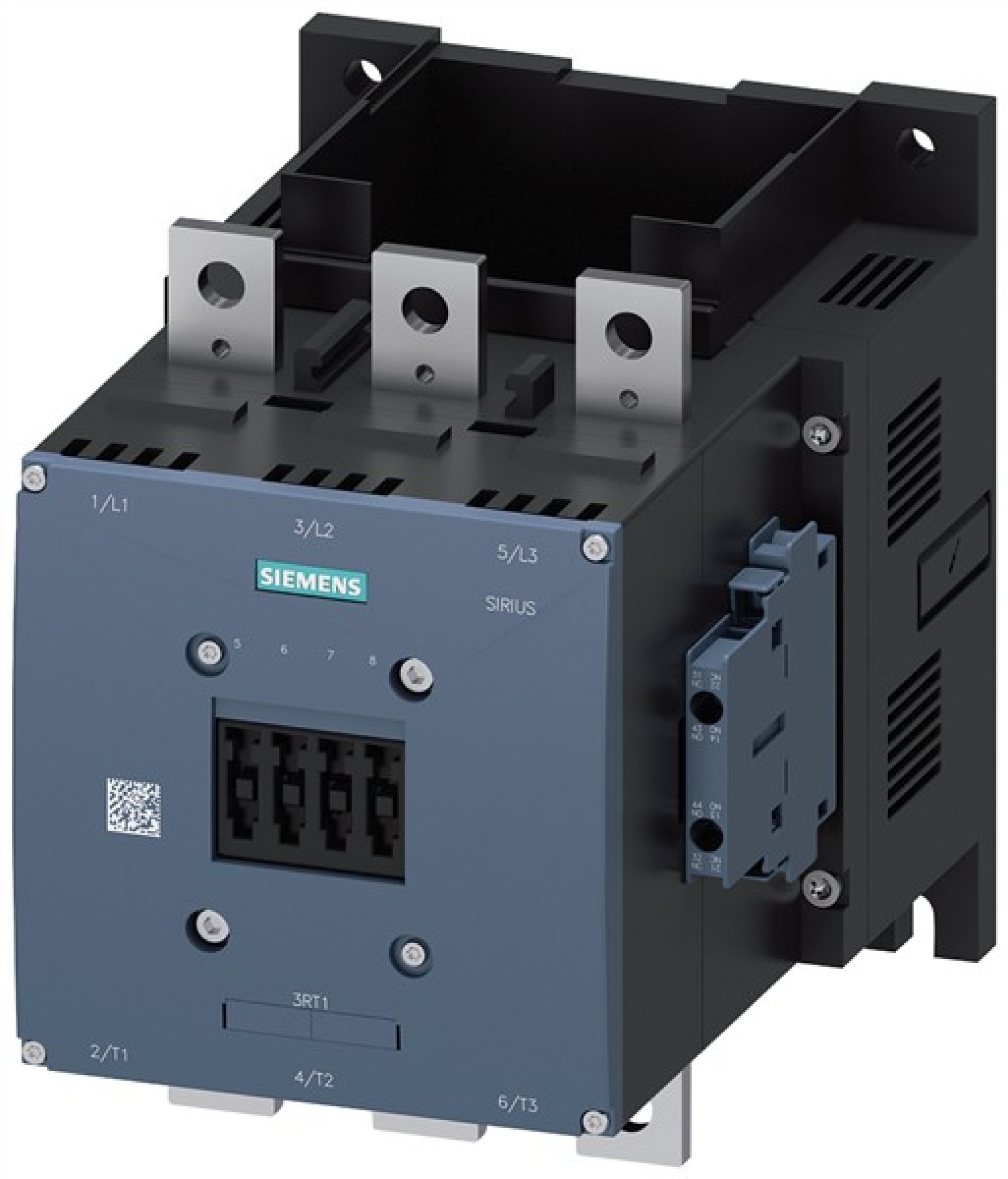 Contactor AC-3e 500 A/250 kW/400 V 3-pole 2 NO+2 NC connection bar/screw...