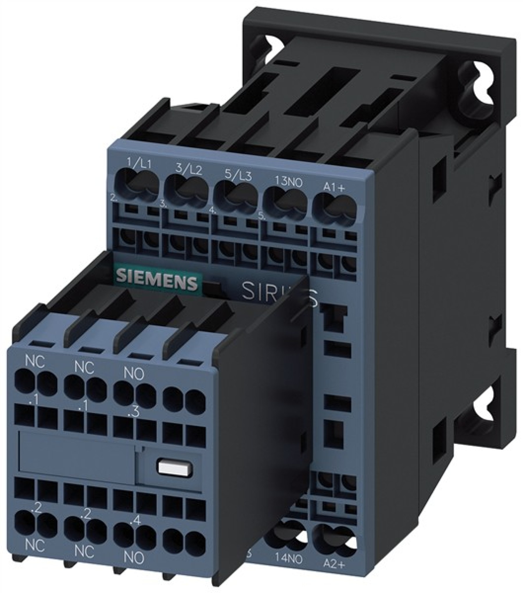 Contactor AC-3e 9 A/4 kW/400 V 3-pole 24 V DC 2 NO+2 NC spring-type ter...