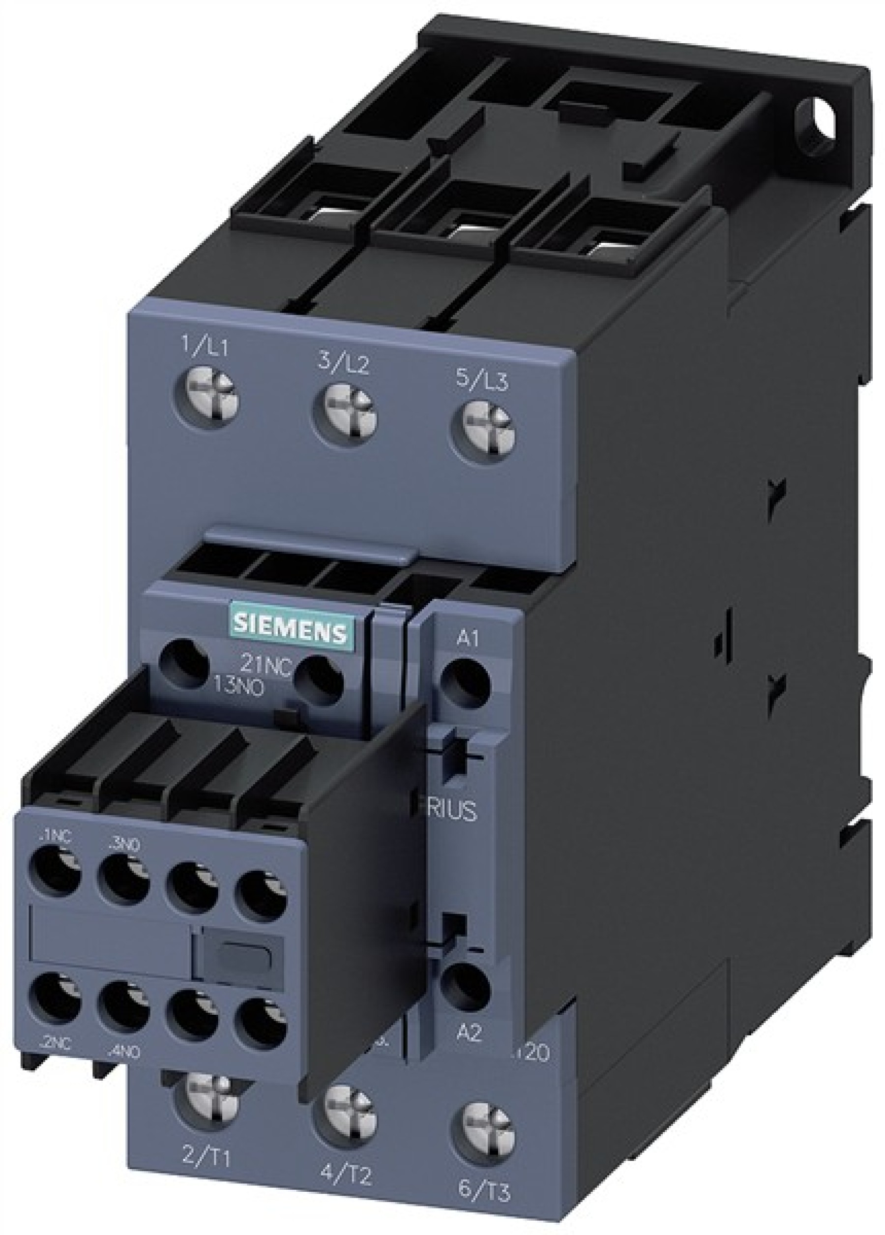 Contactor AC-3e 50 A/22 kW/400 V 3-pole 110 V AC/50 Hz 2 NO+2 NC screw ...