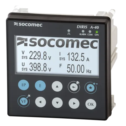 Socomec 48250501 Multifunction Energy Meter DIRIS A-40 ethernet + RS485 MODBUS gateway I/O 3/2