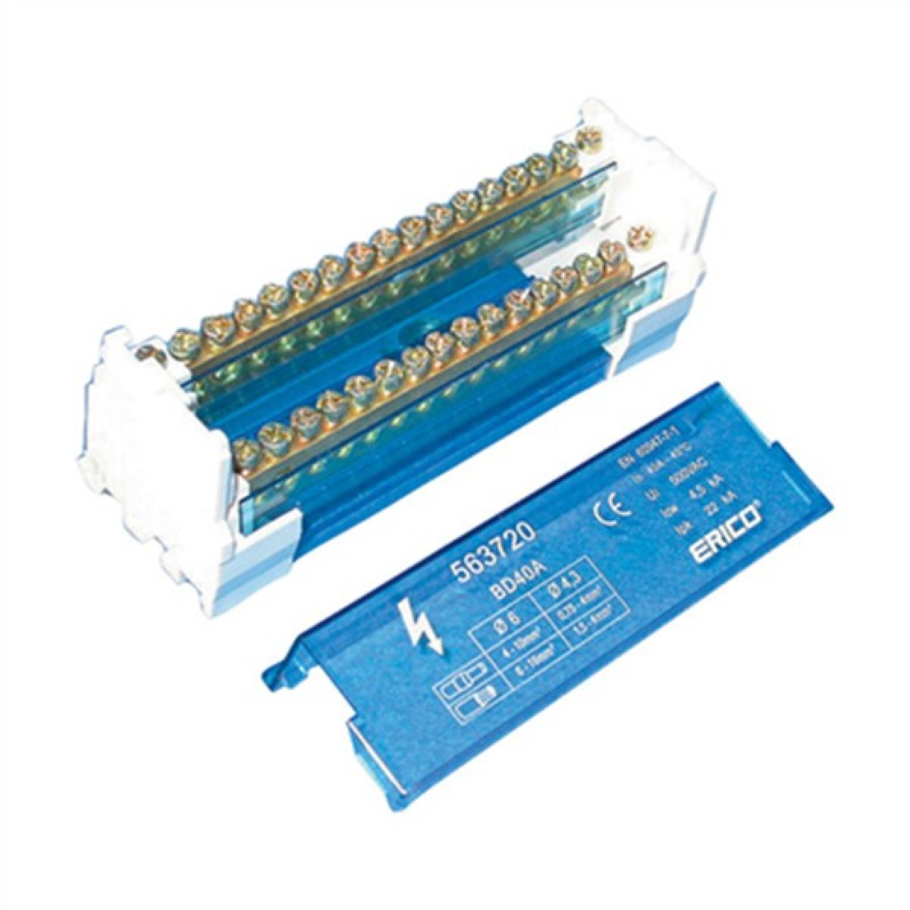 Erico 563720 Distribution Block 2 Pole 40A