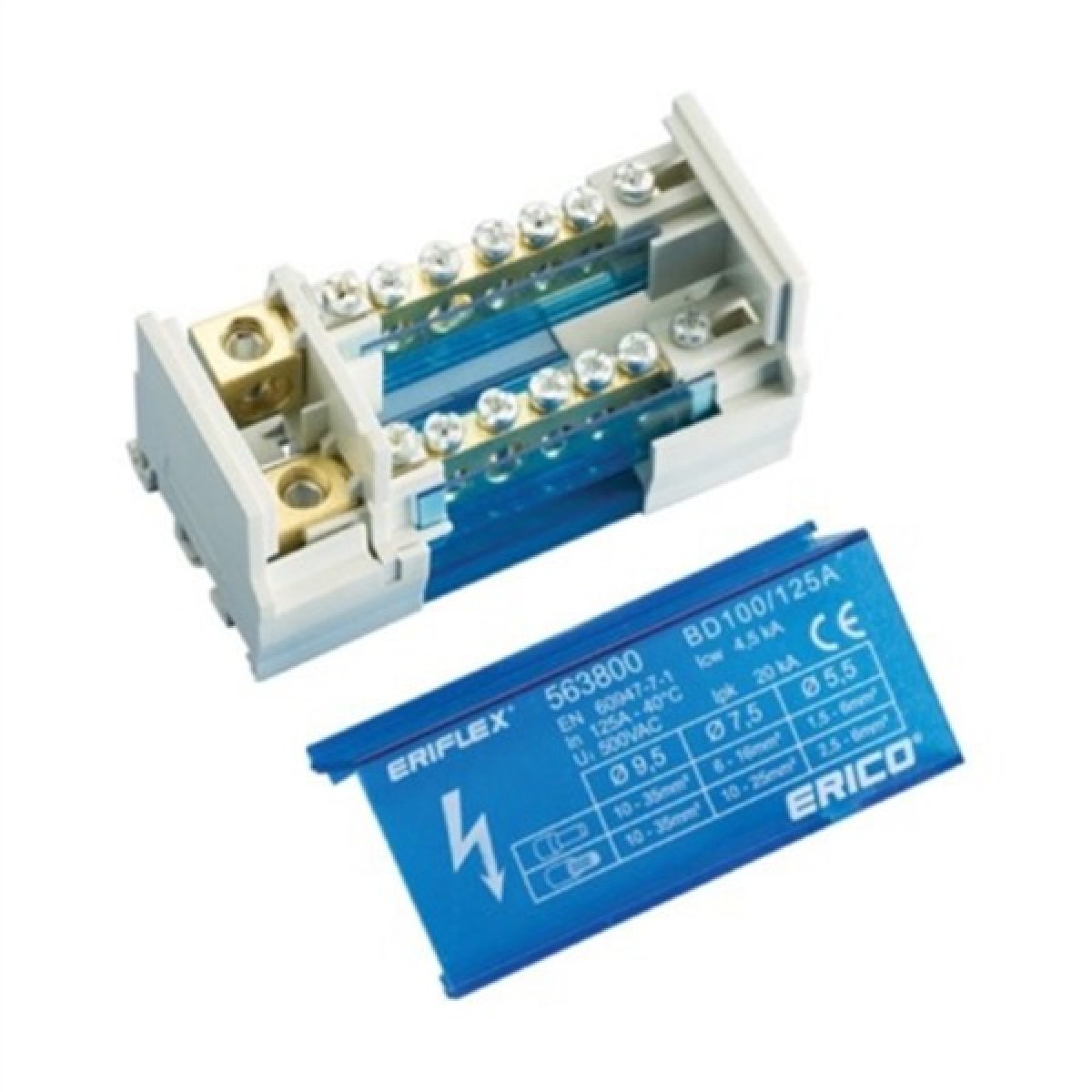 Erico 563800 Distribution Block 2 Pole 125A