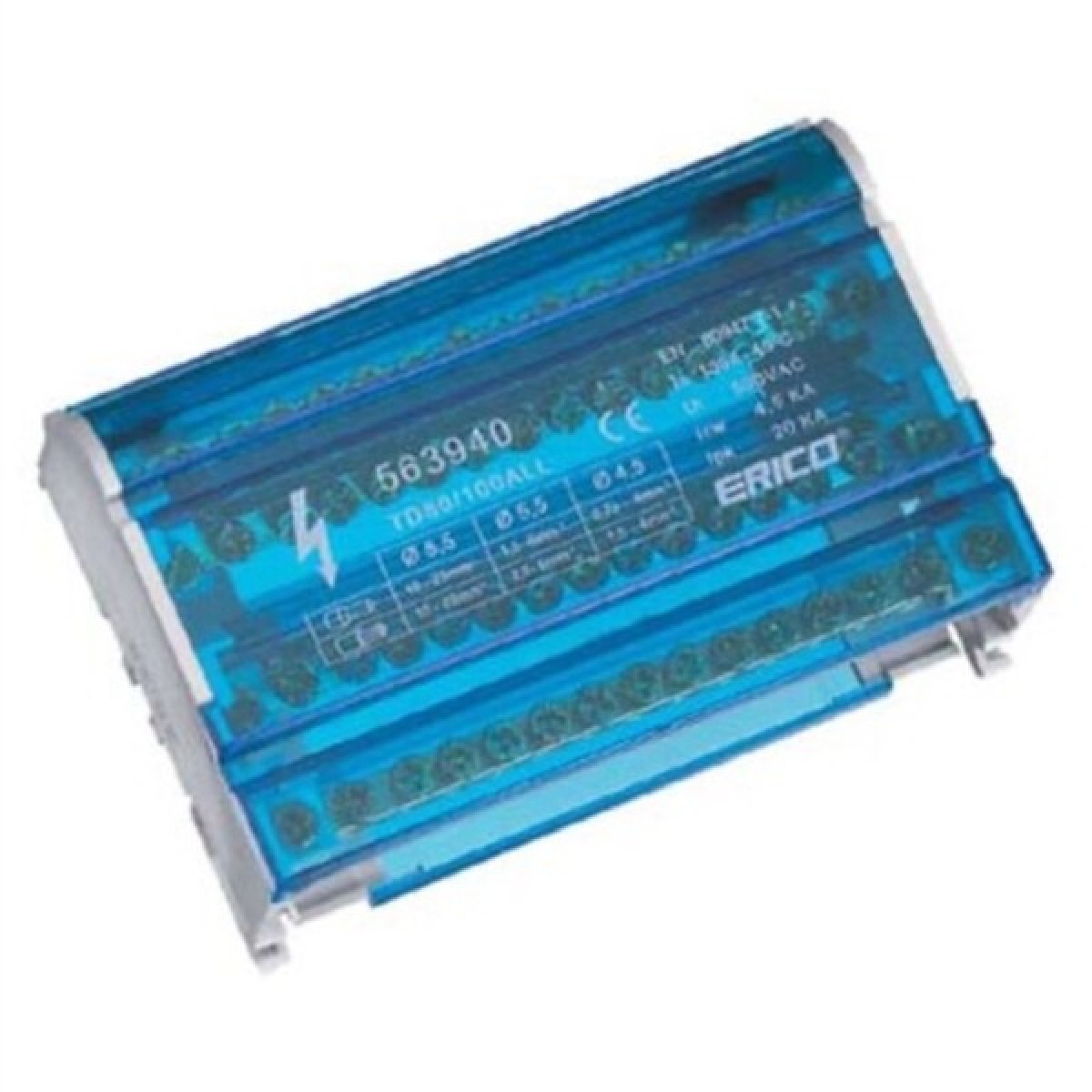 Erico 563940 Distribution Block 4 Pole 100A