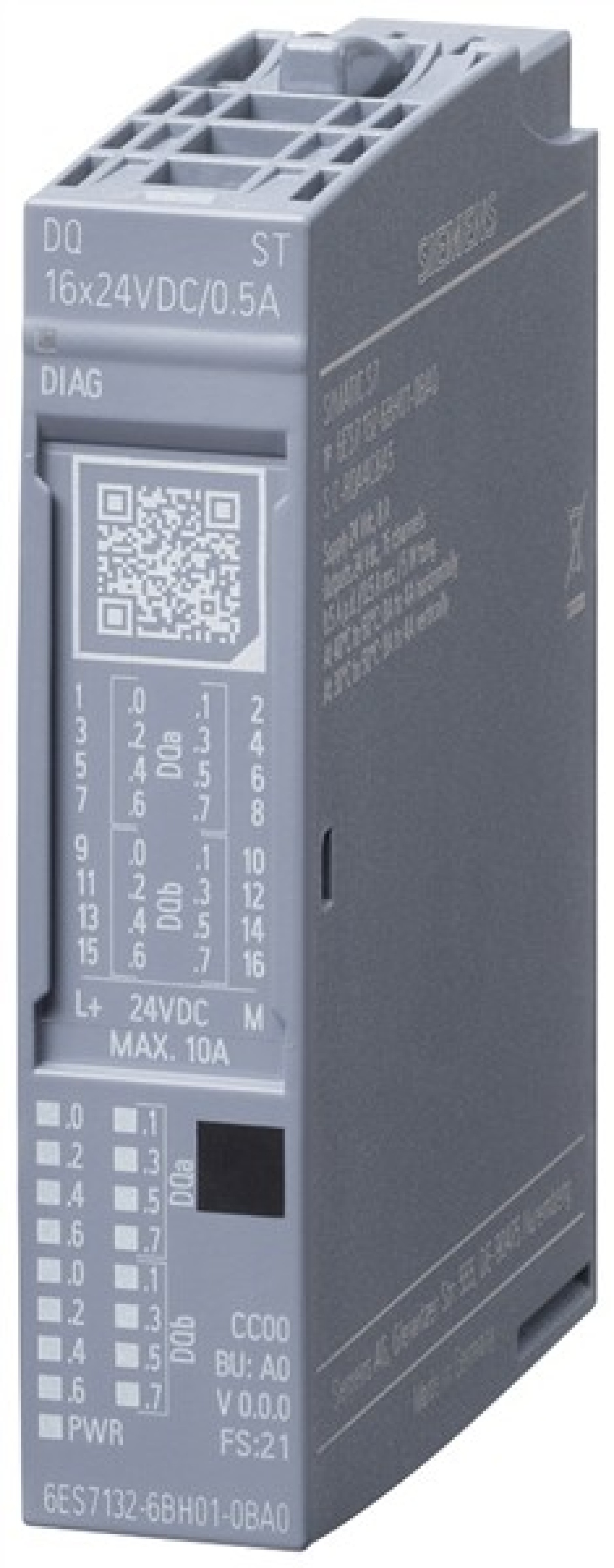 Siemens Remote I/O 6ES71326BH010BA0 SIMATIC ET 200SP DQ 16x24VDC/0.5 ST PU 1