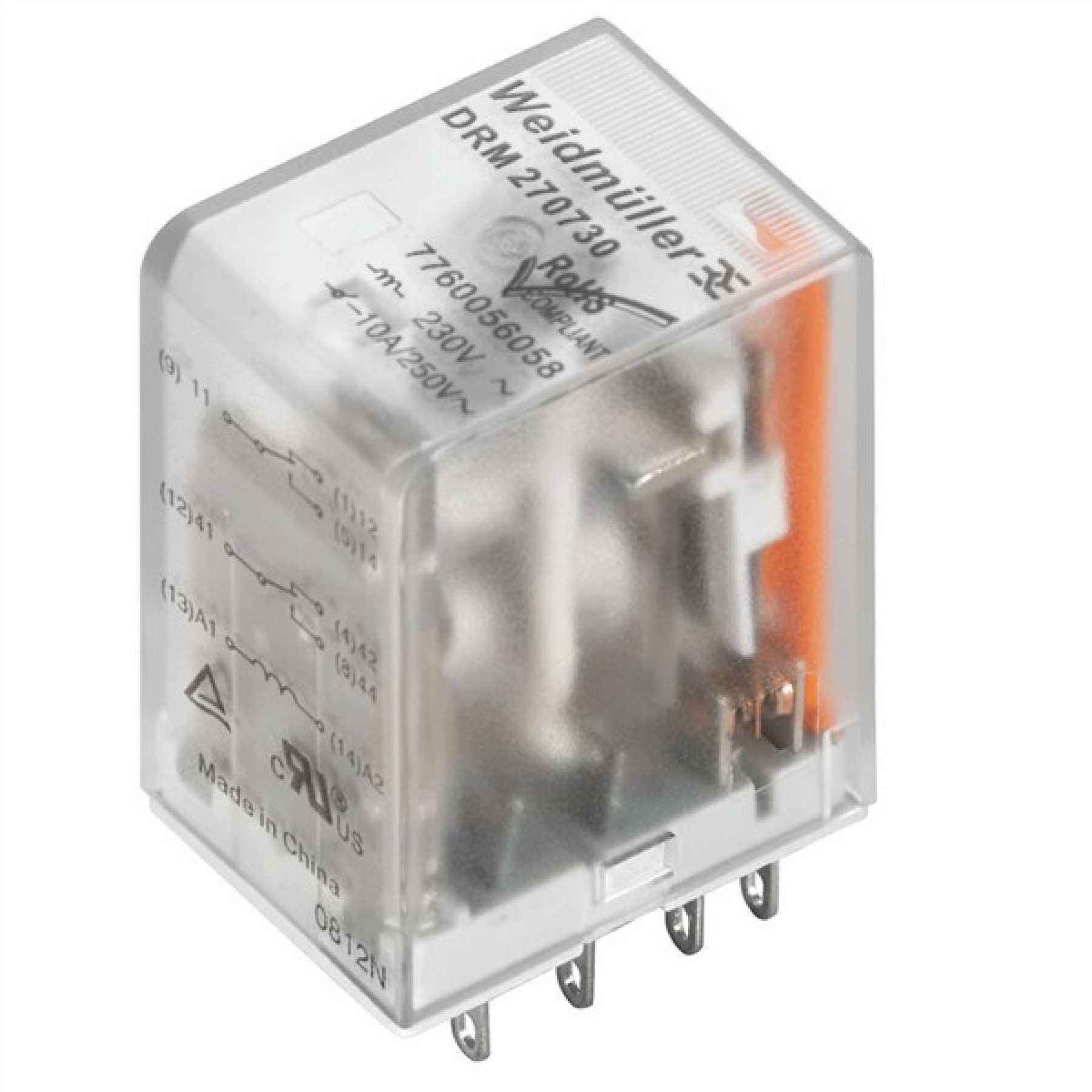 Weidmuller 7760056101 4 Pole Relay 14 Pin 24VAC DRM570524LT