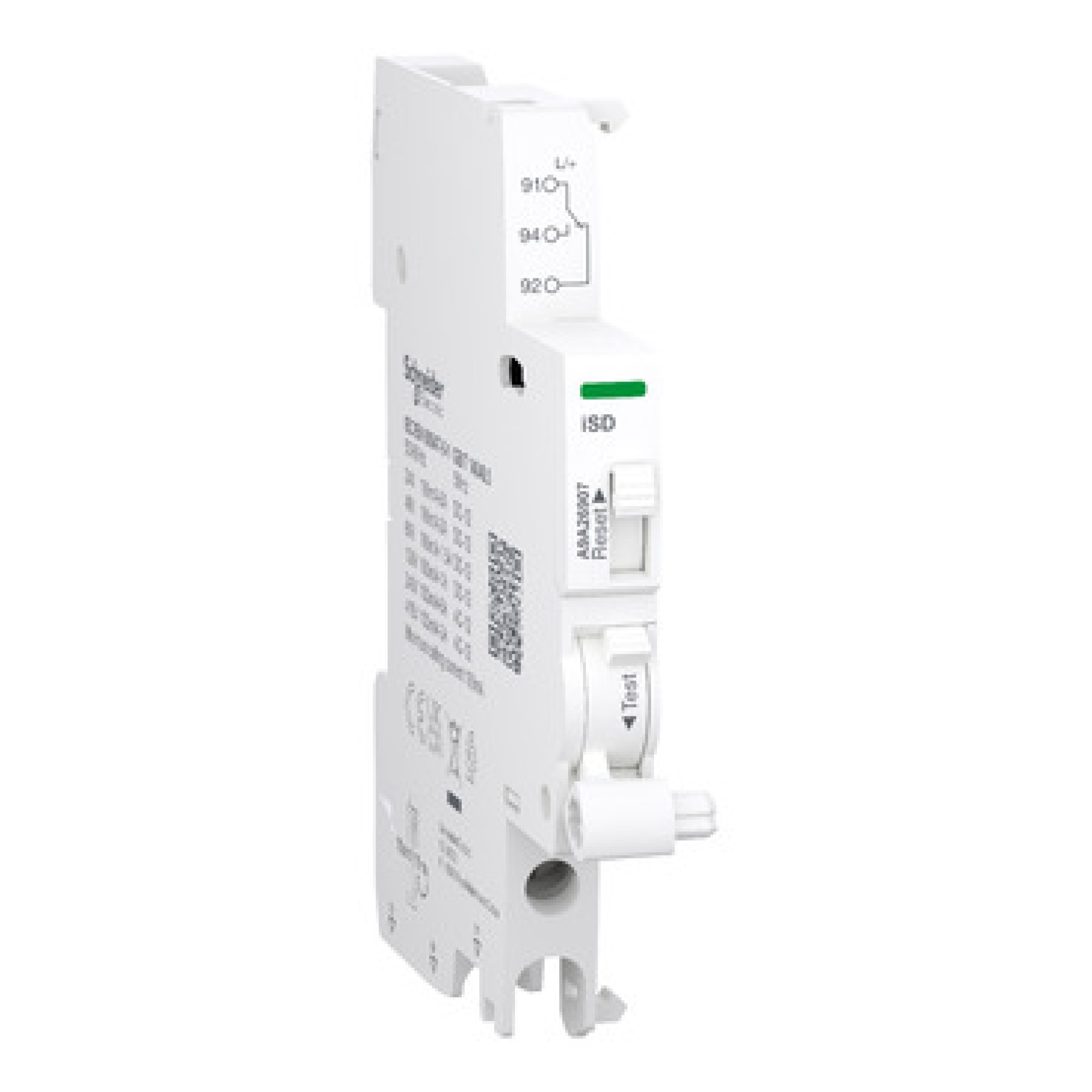 Schneider A9A26907 Auxiliary contact Acti9 A9A iSD 1 C/O 100mA to 6A 24VAC to 415VAC 24VDC to 130VDC bottom connection