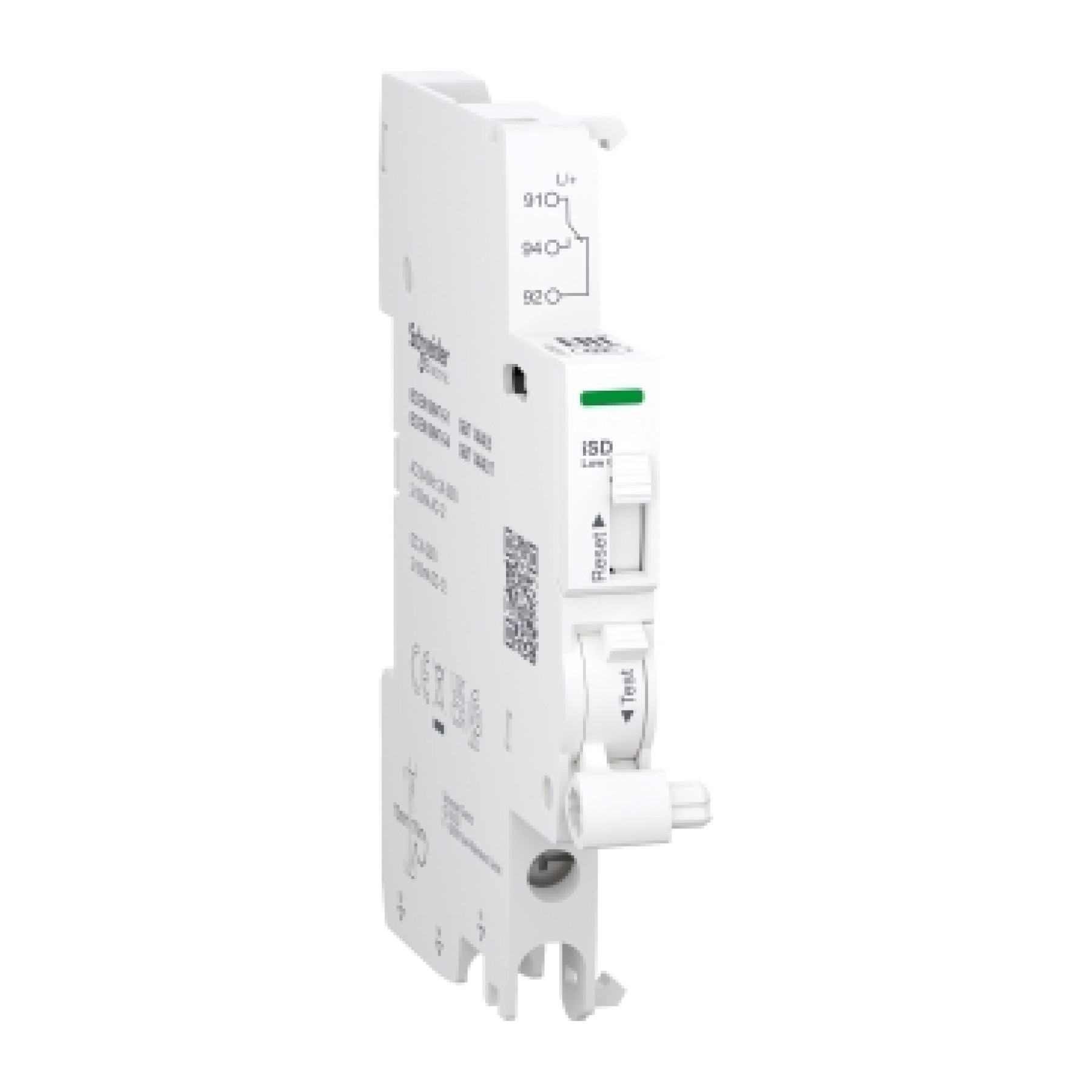 Schneider A9A26917 Auxiliary contact Acti9 A9A iSD 1 C/O 2mA to 100mA 24VAC to 250VAC 24VDC to 220VDC bottom connection