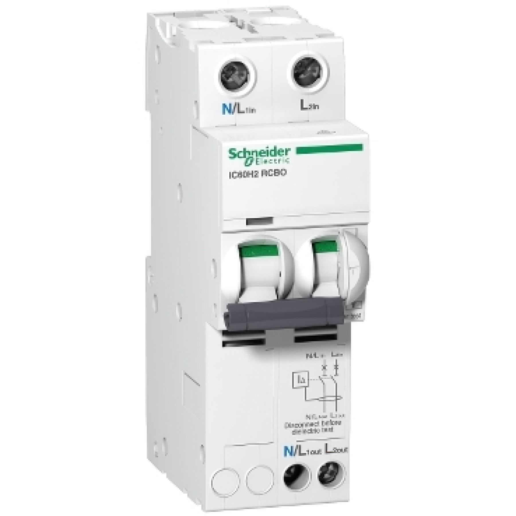 Schneider A9D11232 iC60H2 - earth leakage circuit breaker - 2P - C curve - 32A - 30m A - 240 V