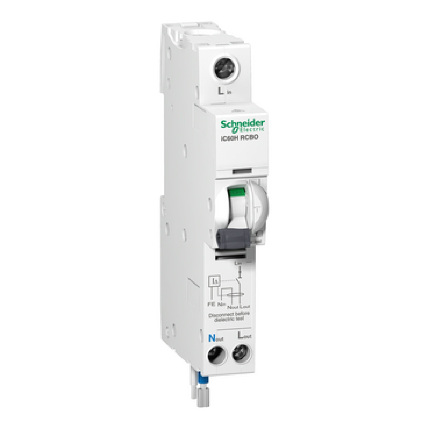 Schneider A9D19825 iC60H - earth leakage circuit breaker - 1P + N - C curve - 25A - 30 mA - 110 V
