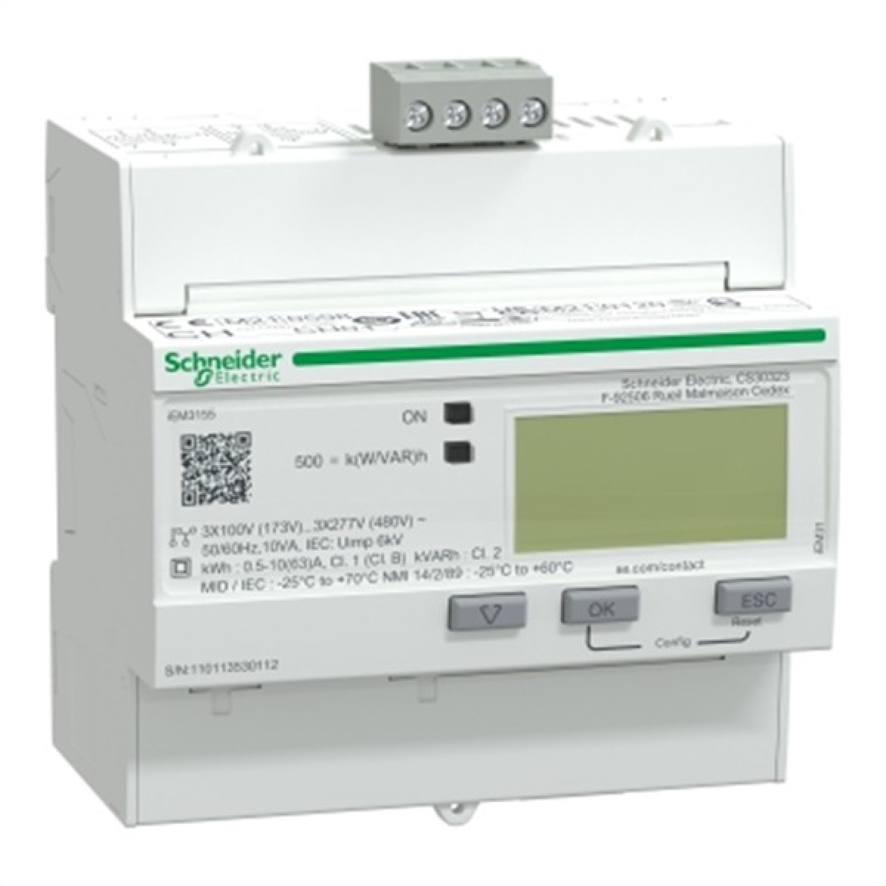 Schneider A9MEM3155 3 Phase iEM3155 energy meter - 63 A - Modbus - 1 digital I - 1 digital O - multi-tariff - MID