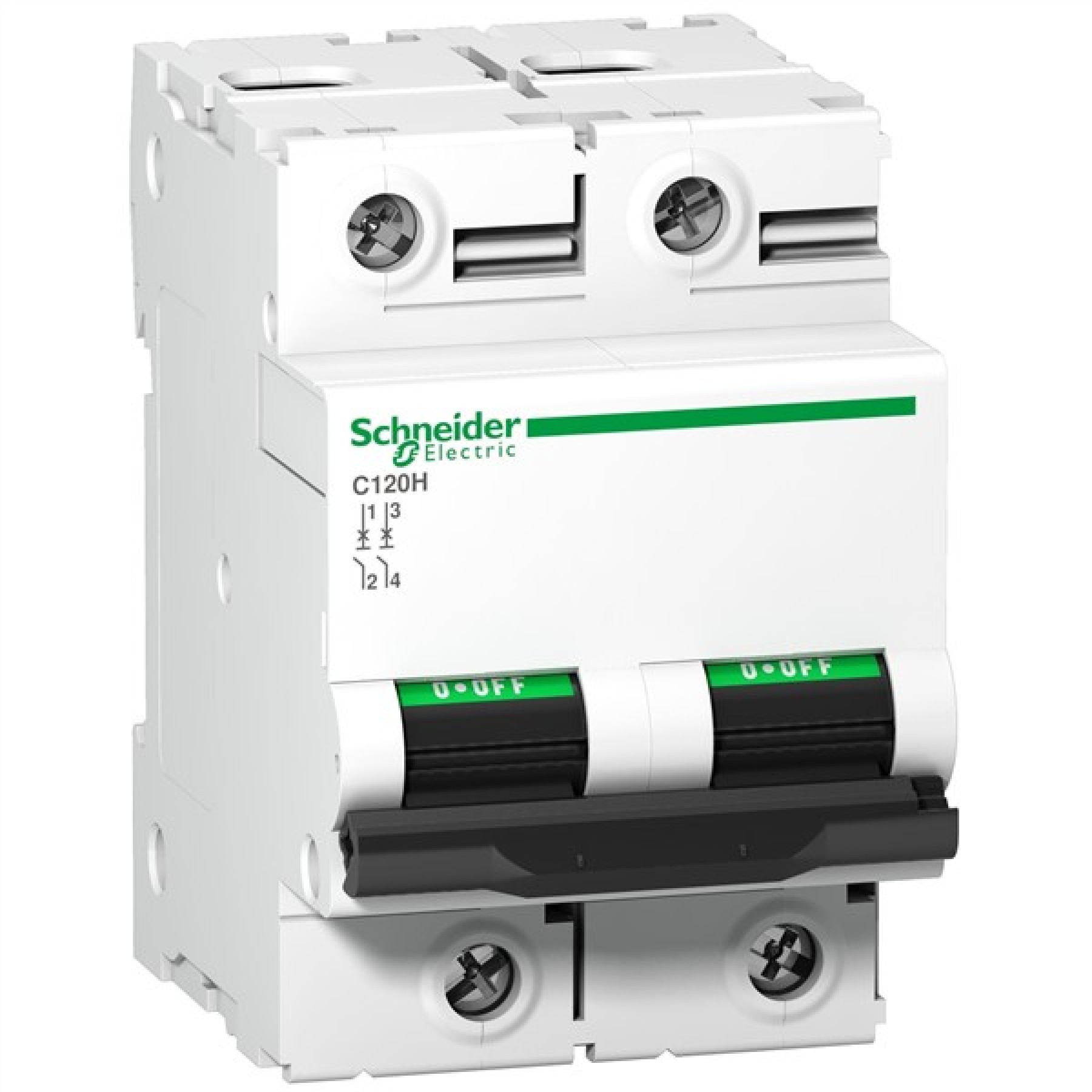 Schneider Miniature circuit-breaker Acti9 C120H 2P 125A D curve 15000 A (IEC 60898-1) 15 kA (IEC 60947-2)