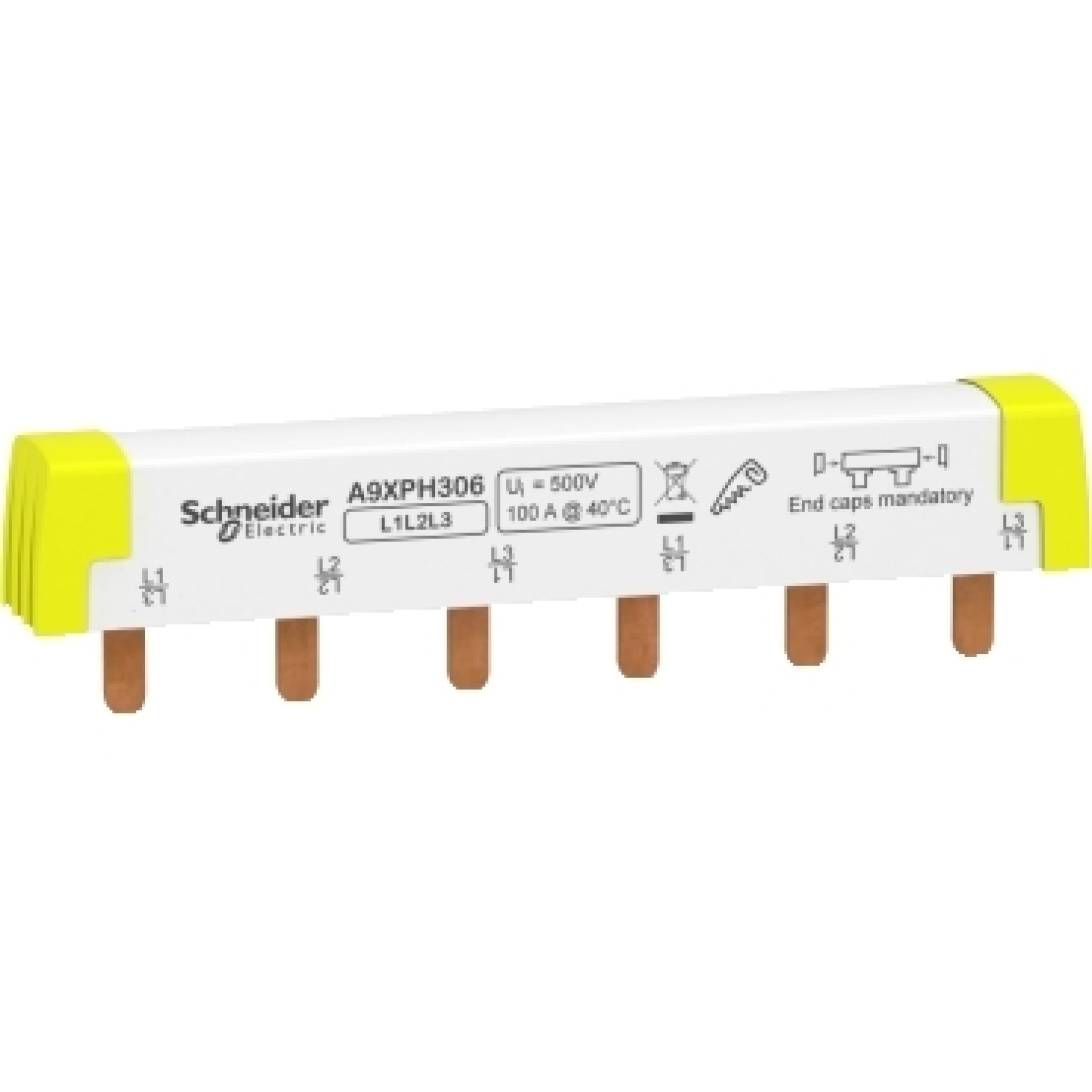 Schneider A9XPH306 Acti9 - comb busbar - 3L - 18 mm pitch - 6 modules - 100A
