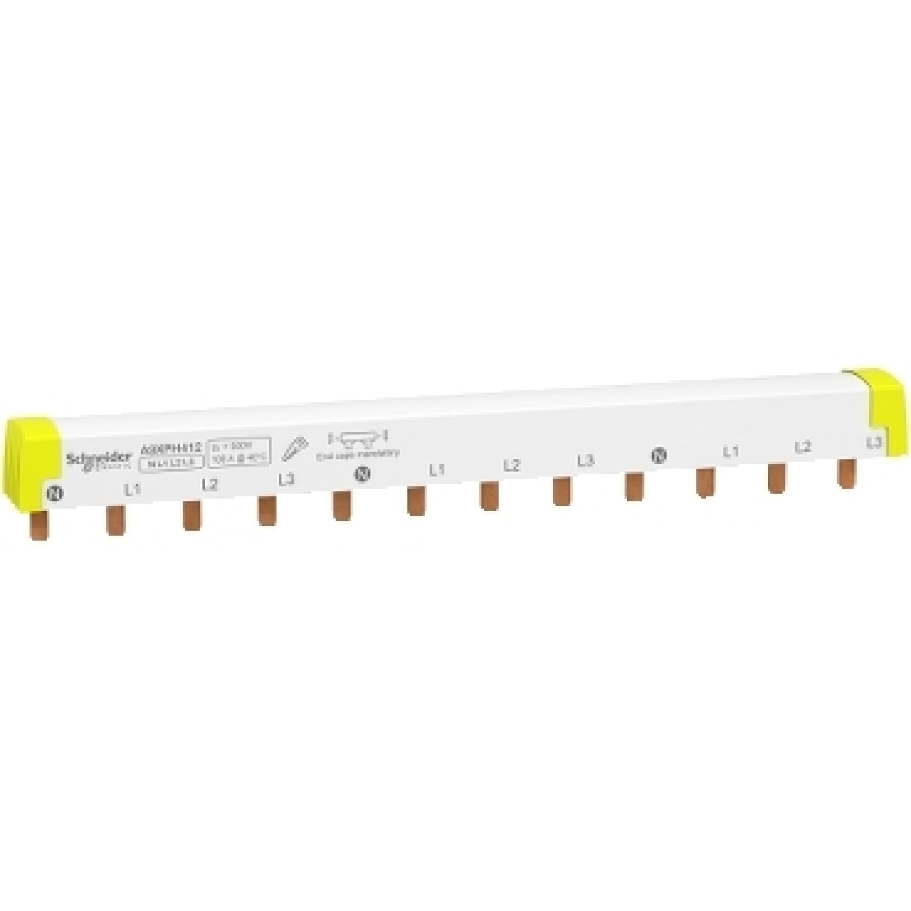 Schneider A9XPH412 Acti9 - comb busbar - 3L+N - 18 mm pitch - 12 modules - 100 A
