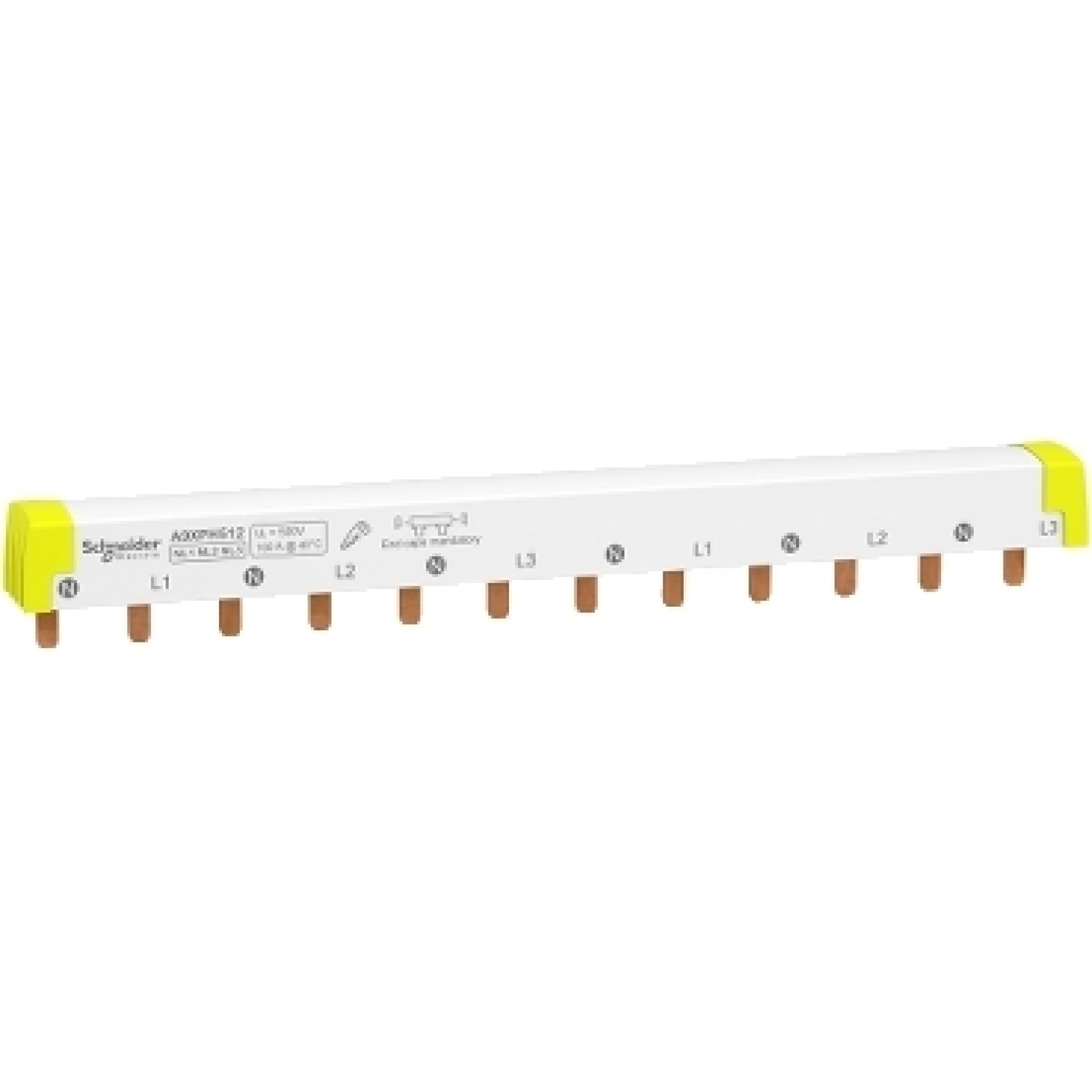 Schneider A9XPH512 Acti9 - comb busbar - 3L+N balanced - 18 mm pitch - 12 modules - 100 A