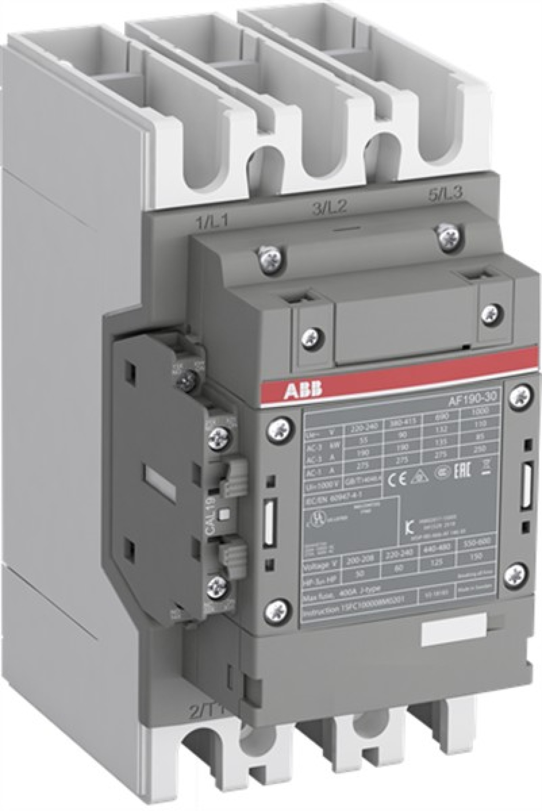 ABB AF190-30-11-13 Contactor 190A 90KW 3 POLE 100-250VAC 50-60HZ-DC