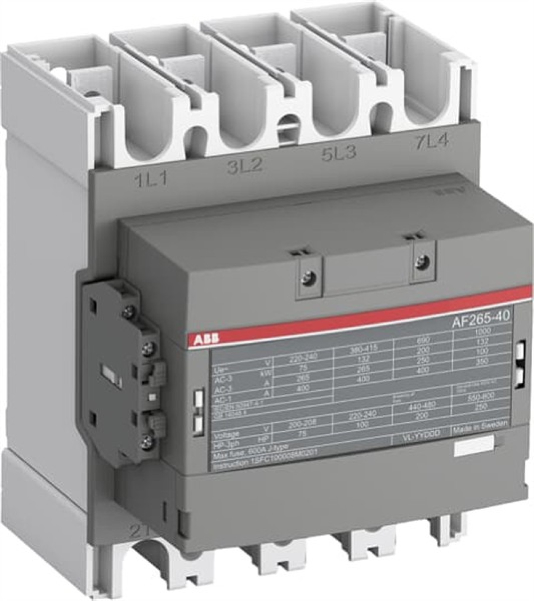 ABB AF265-40-11-13 Contactor 265A 265AMP  4 POLE 100-250VAC 50-60HZ-DC Contactor