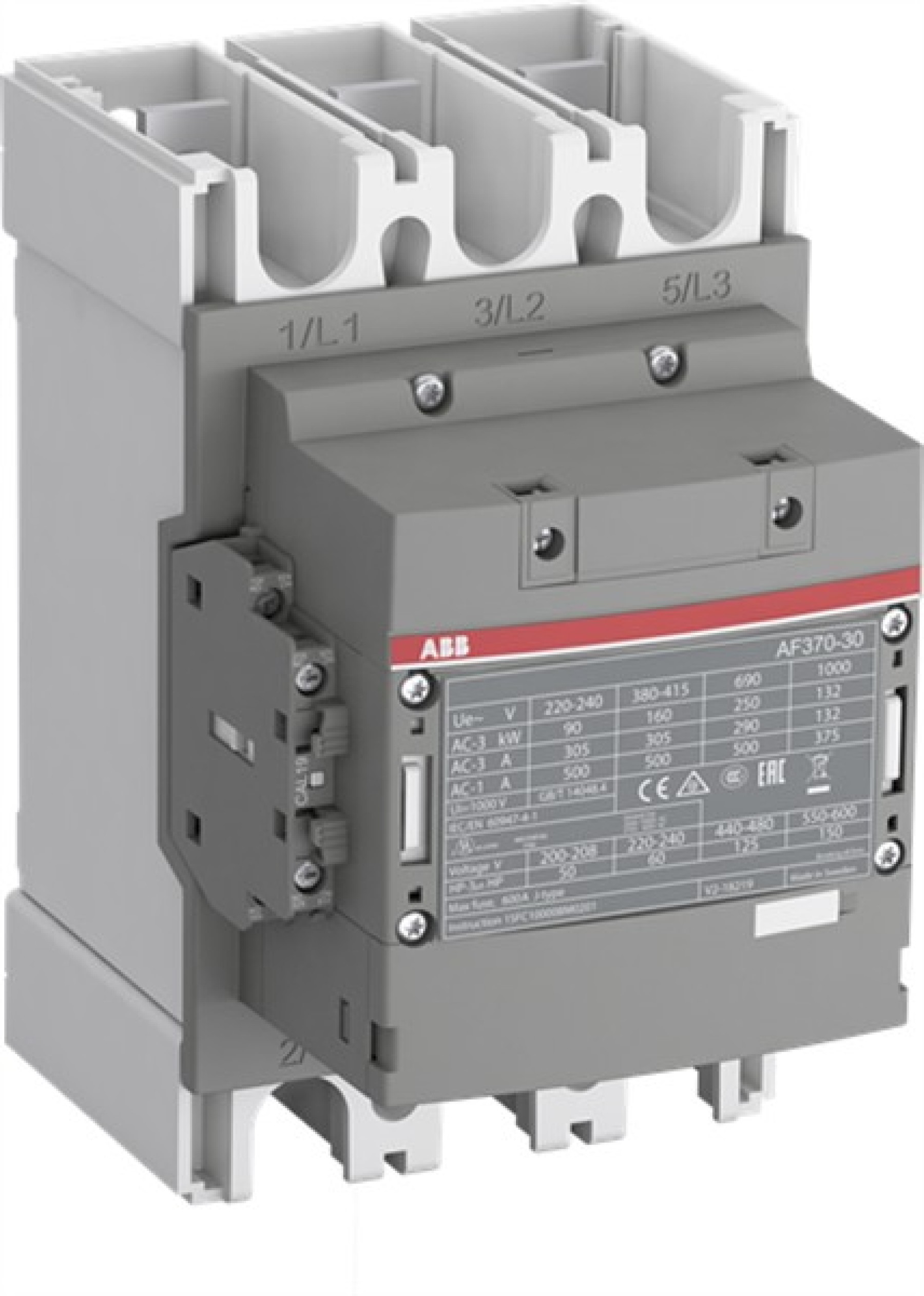 ABB AF370-30-11-13 Contactor 370A 370AMP 200KW 3 POLE 100-250VAC 50-60HZ-DC
