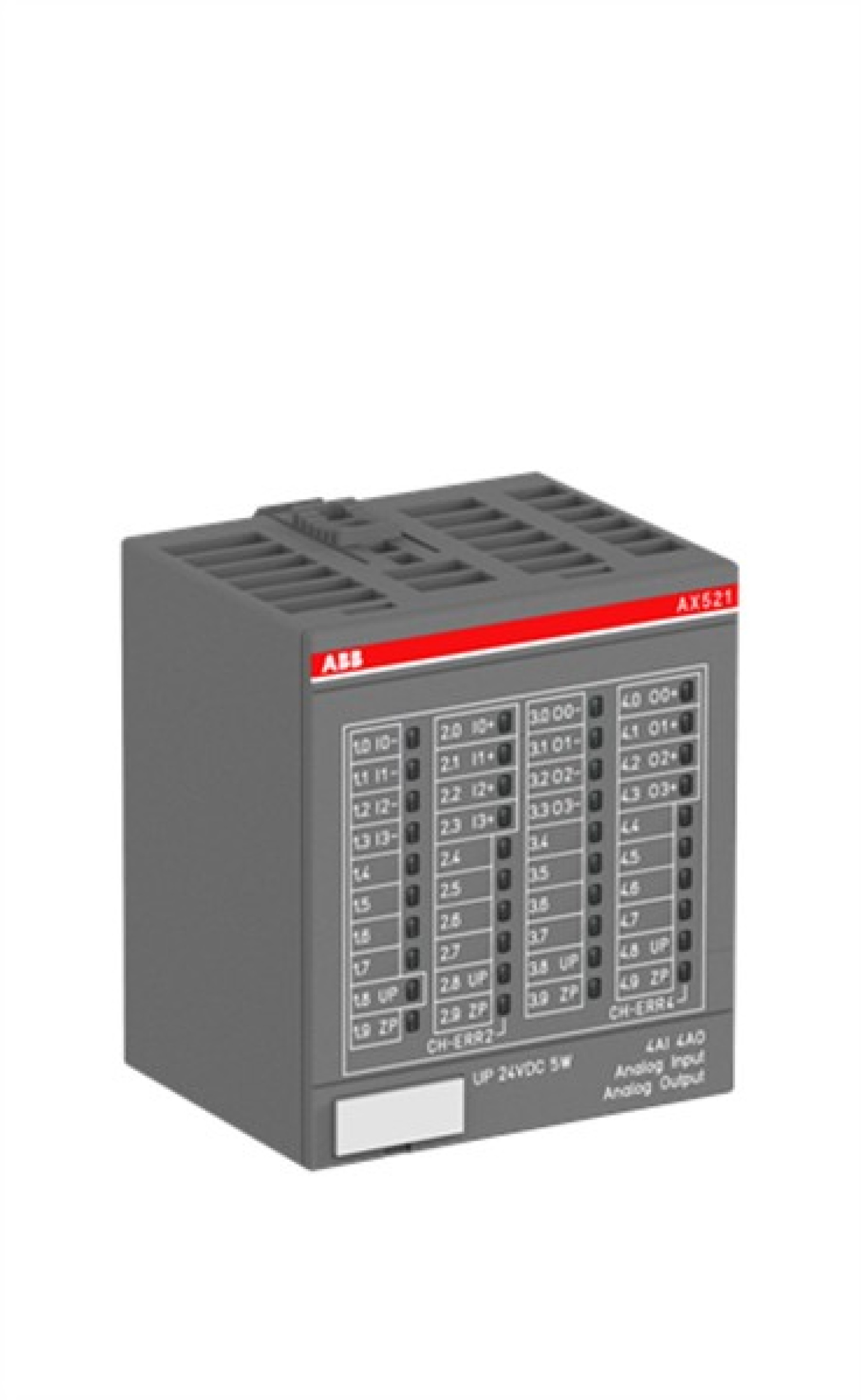 ABB AX521 S500 Analog I/O Module 4AI/4AO U/I/RT-12bit+sign 24VDC 2/3-wire