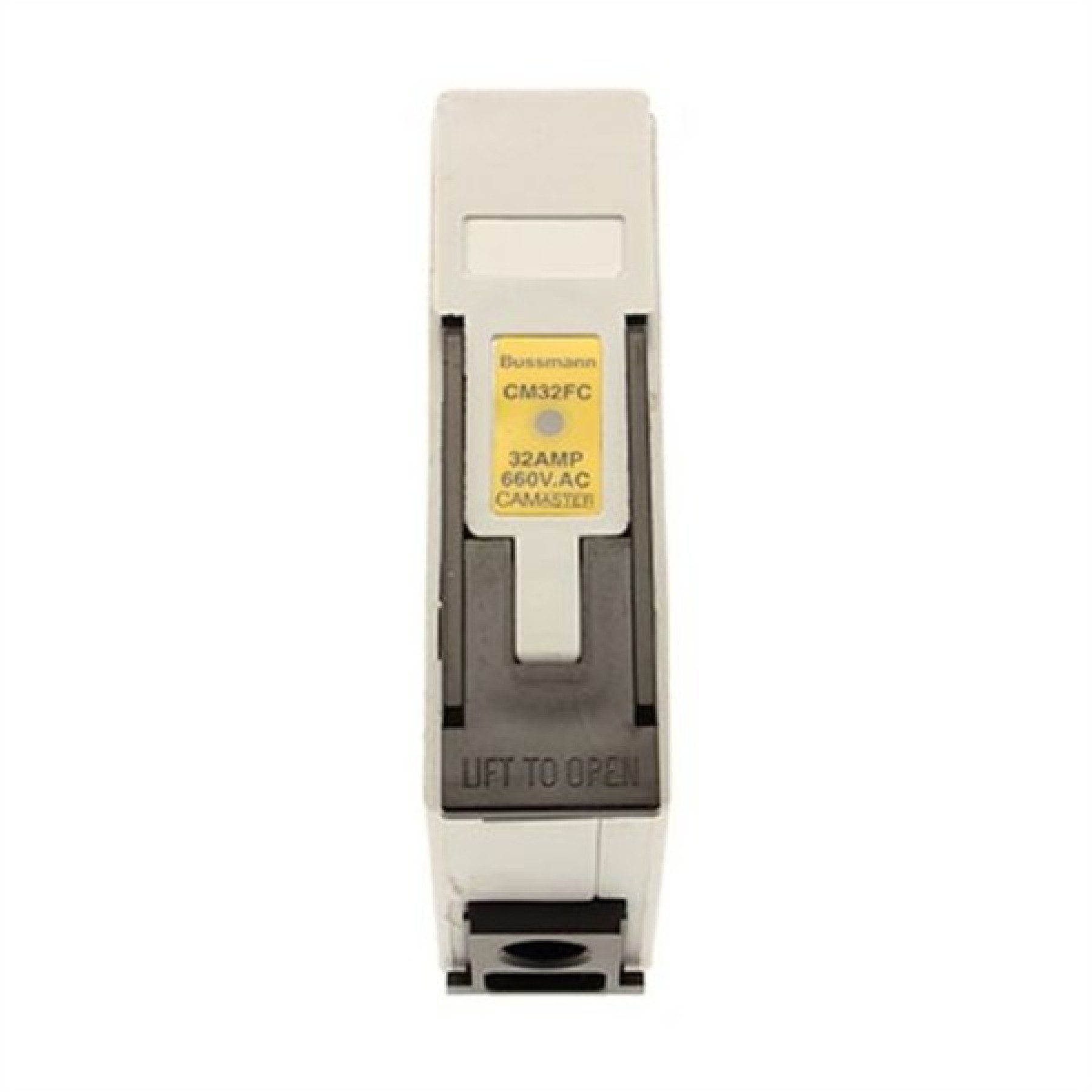 Bussman CM32FCW 32A 32AMP Fuseholder low voltage 690VAC BS88-A1 1P DIN rail or screw mounting black fuse-link NITD