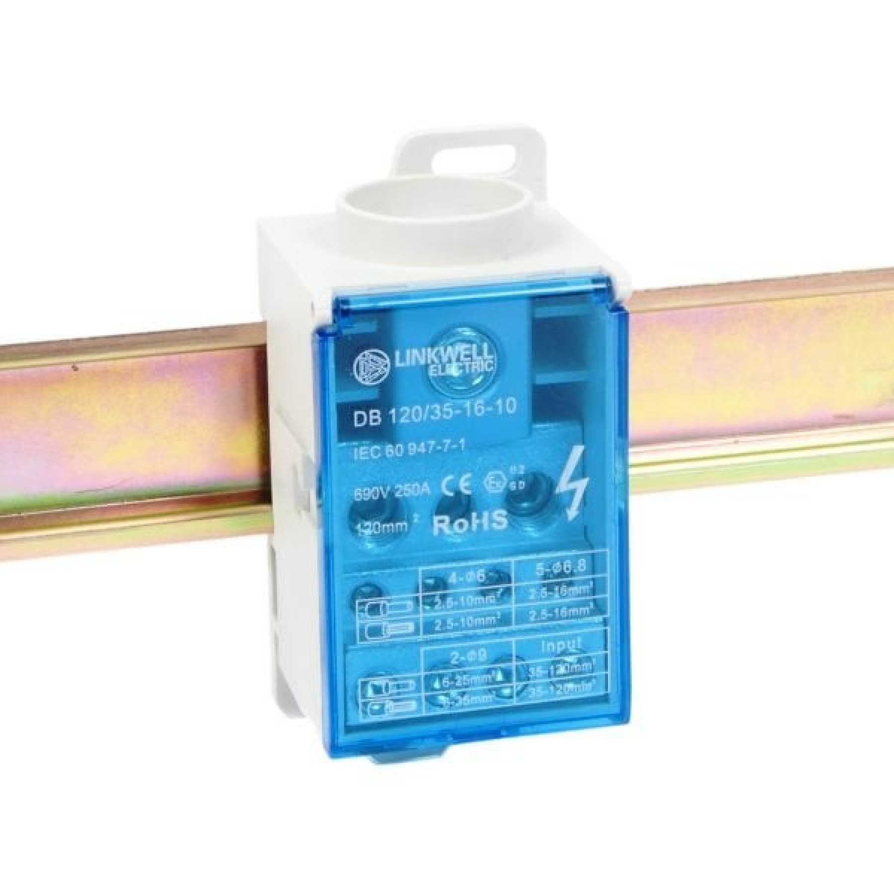 ETE DB-250A Single Pole Distribution Block 250A DB Series 690V for Copper Cable