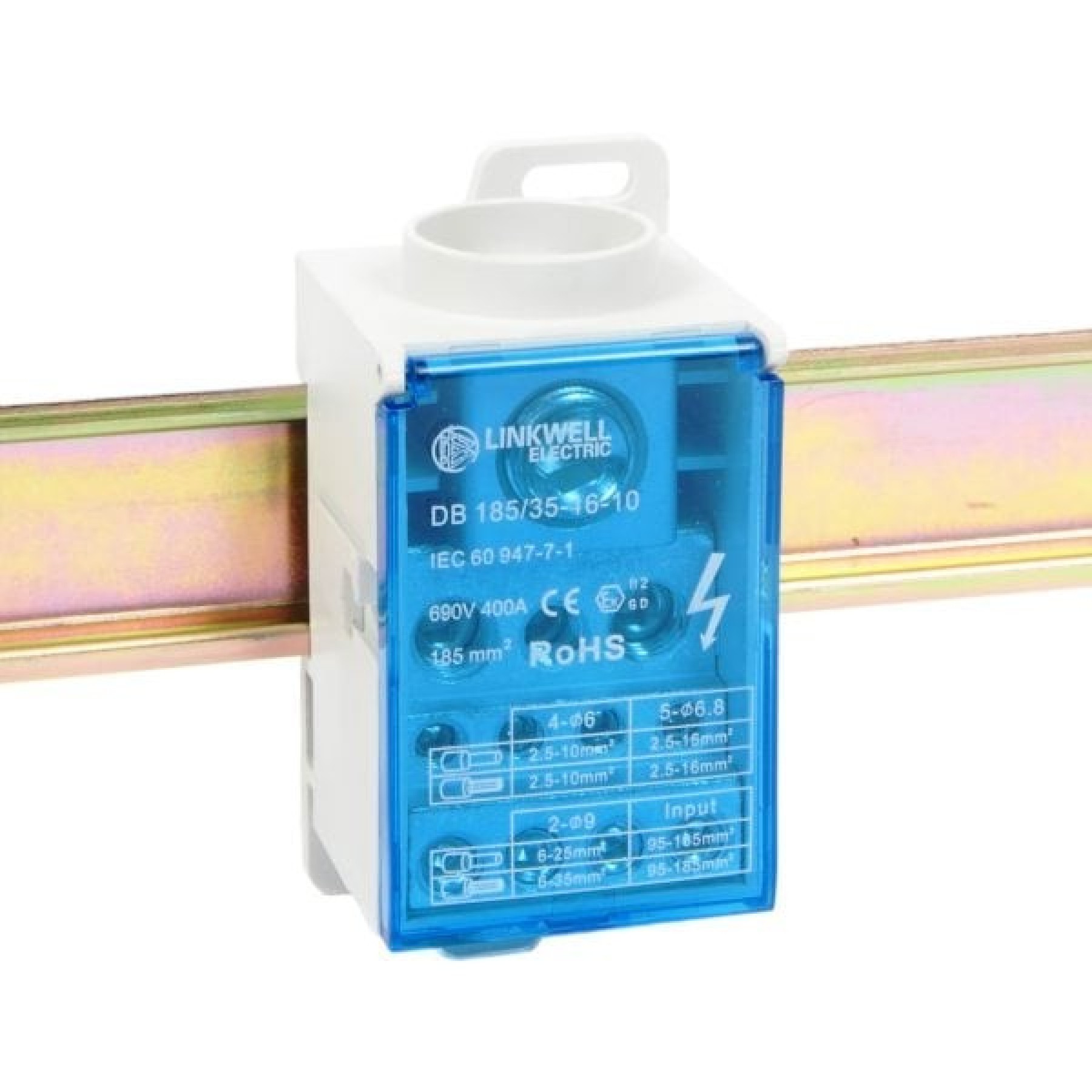 ETE DB-400A Single Pole Distribution Block 400A DB Series 690V for Copper Cable