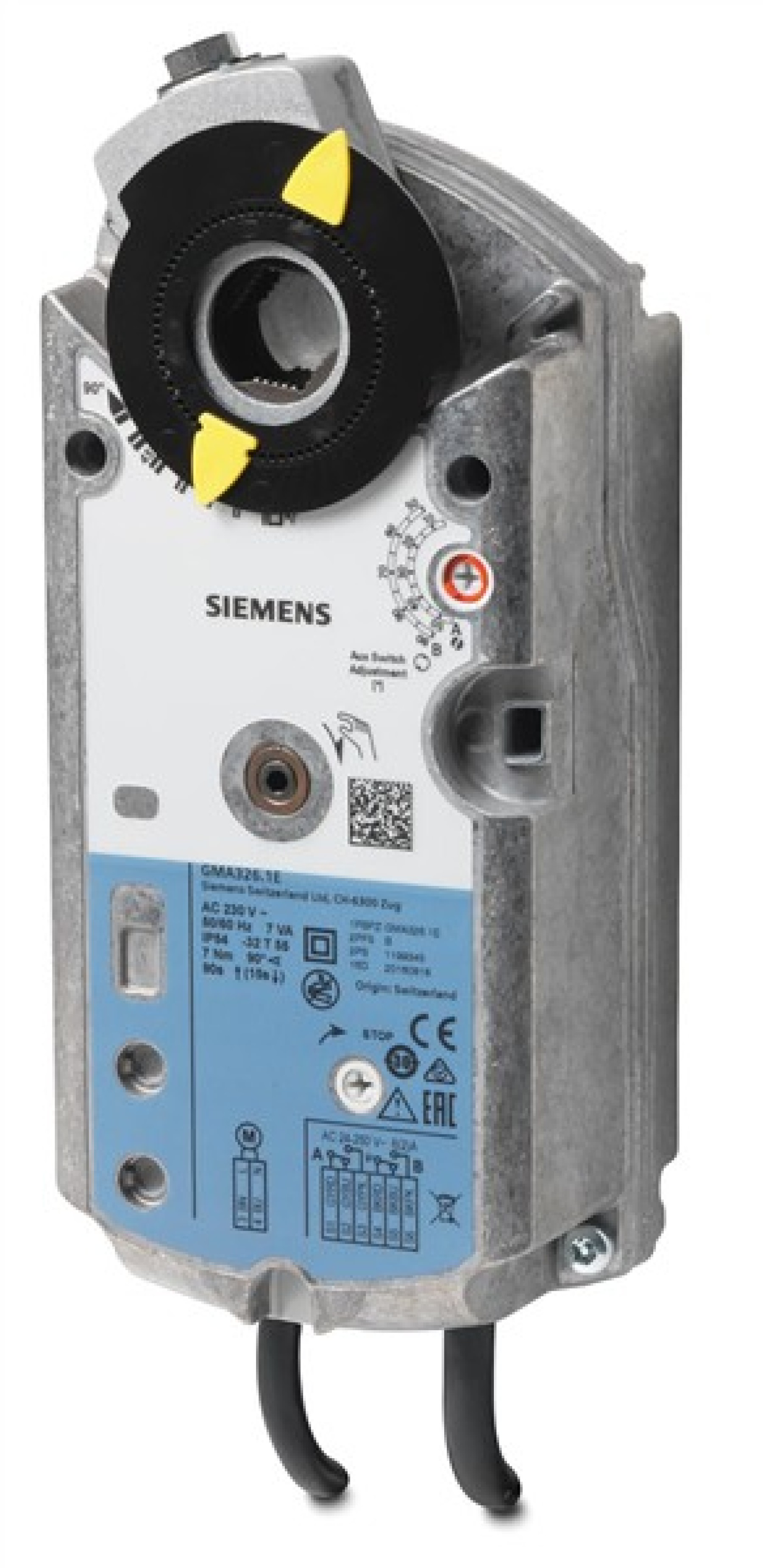 Siemens GMA326.1E 7 Nm Spring Return Rotary Damper Actuator with 2 Auxiliary Switches 2 Position Control 90S 230V