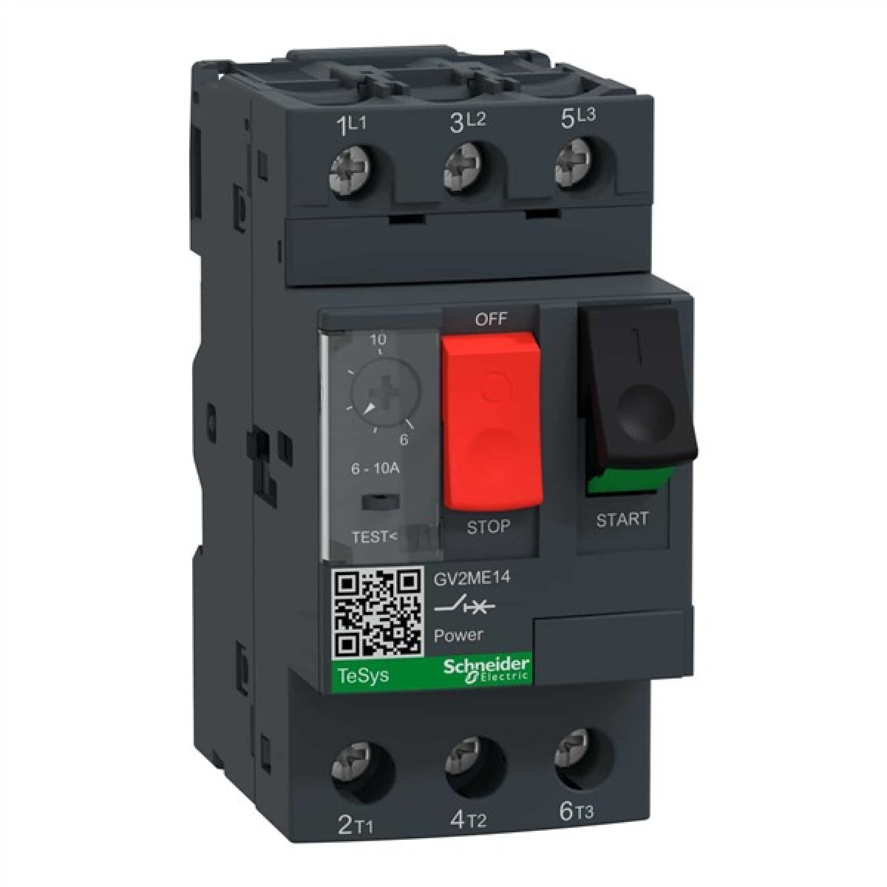 Schneider GV2ME14 Manual Motor Starter / Motor Circuit Breaker TeSys GV2 3P 6-10 A thermal magnetic screw clamp terminals